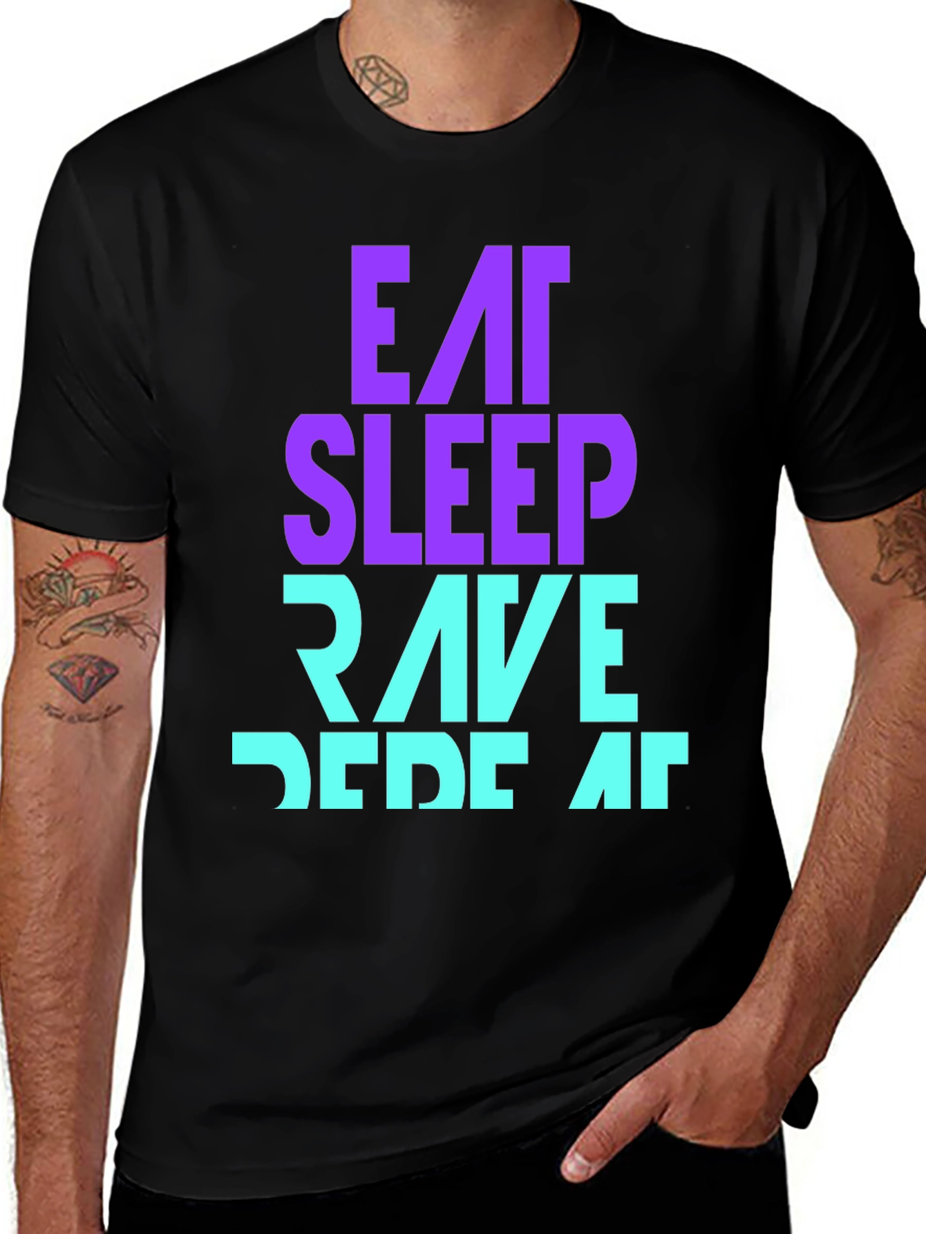 Variant 28 of Eat Sleep Rave Repeat T-Shirt - Fun Party Apparel