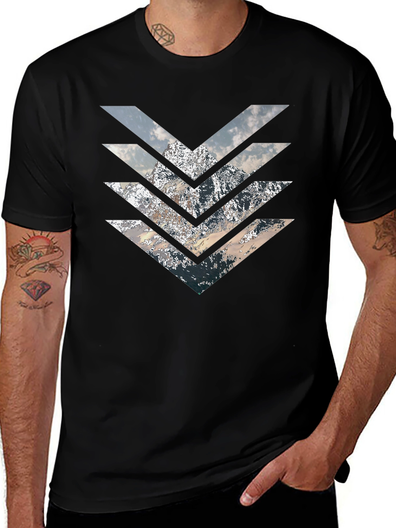 Variant 17 of Mountain Arrow T-Shirt - Stylish Geometric Design