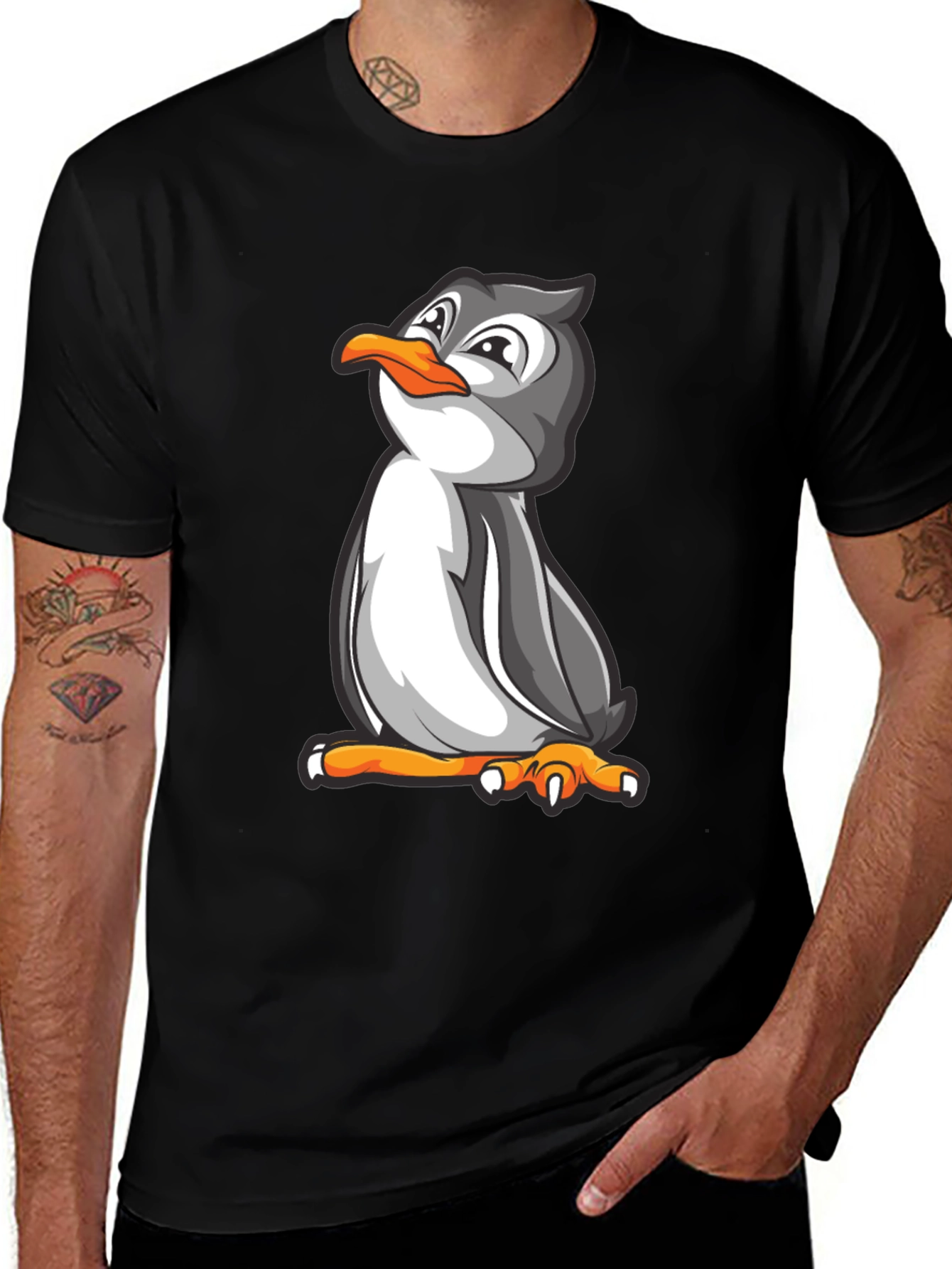 Variant 23 of Penguin Graphic Tee - Black Cotton Blend Comfort Fit