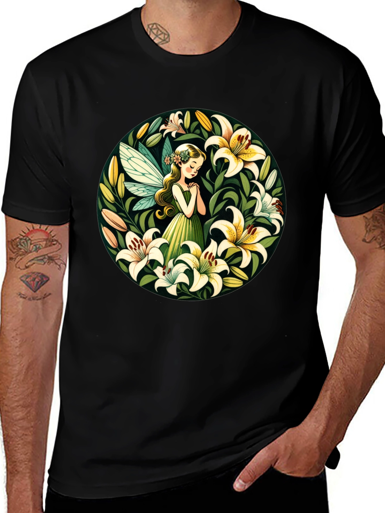 Variant 3 of Fairy Lily T-Shirt - Whimsical Floral Design