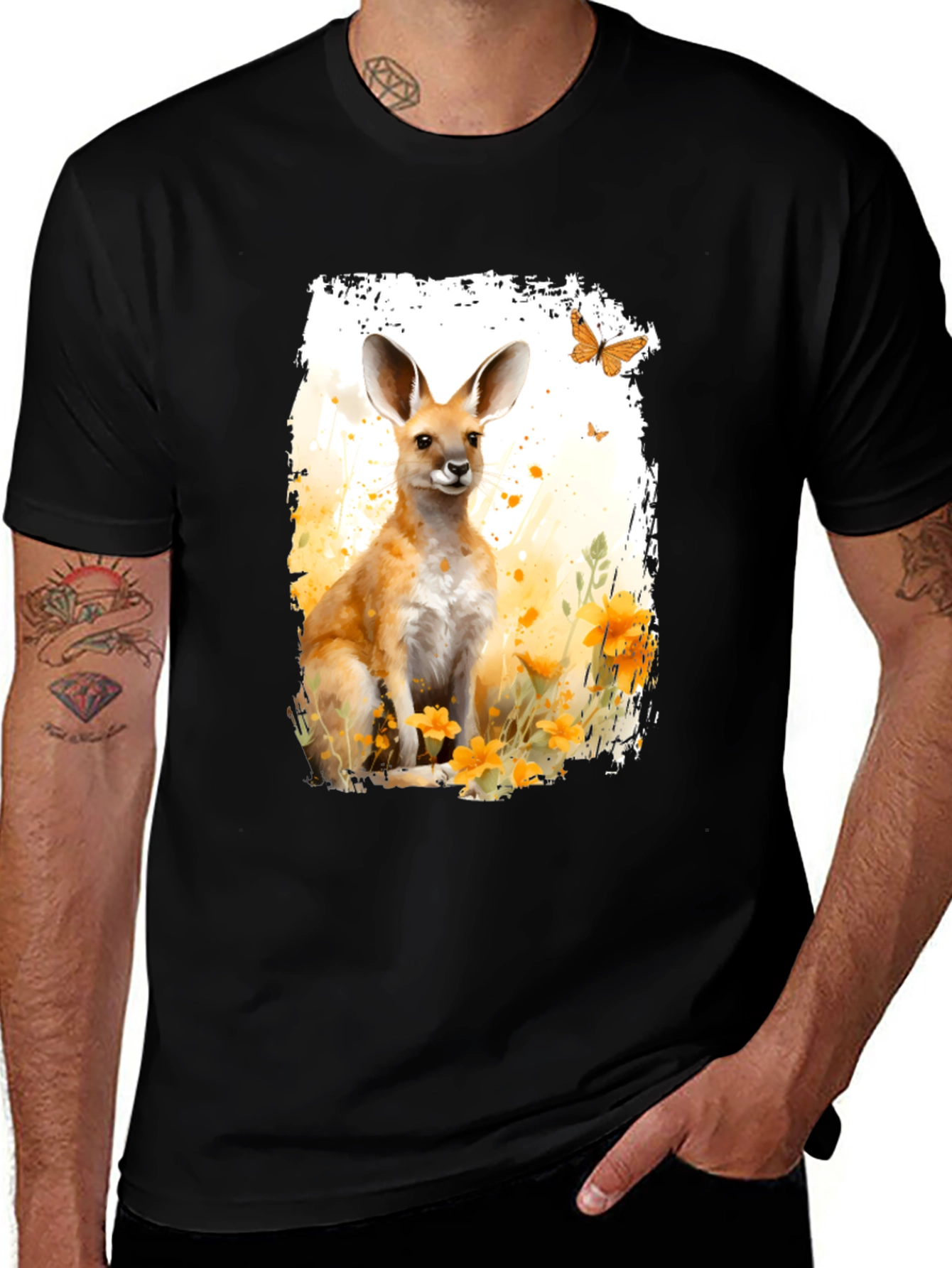 Variant 6 of Kangaroo Watercolor Graphic Tee