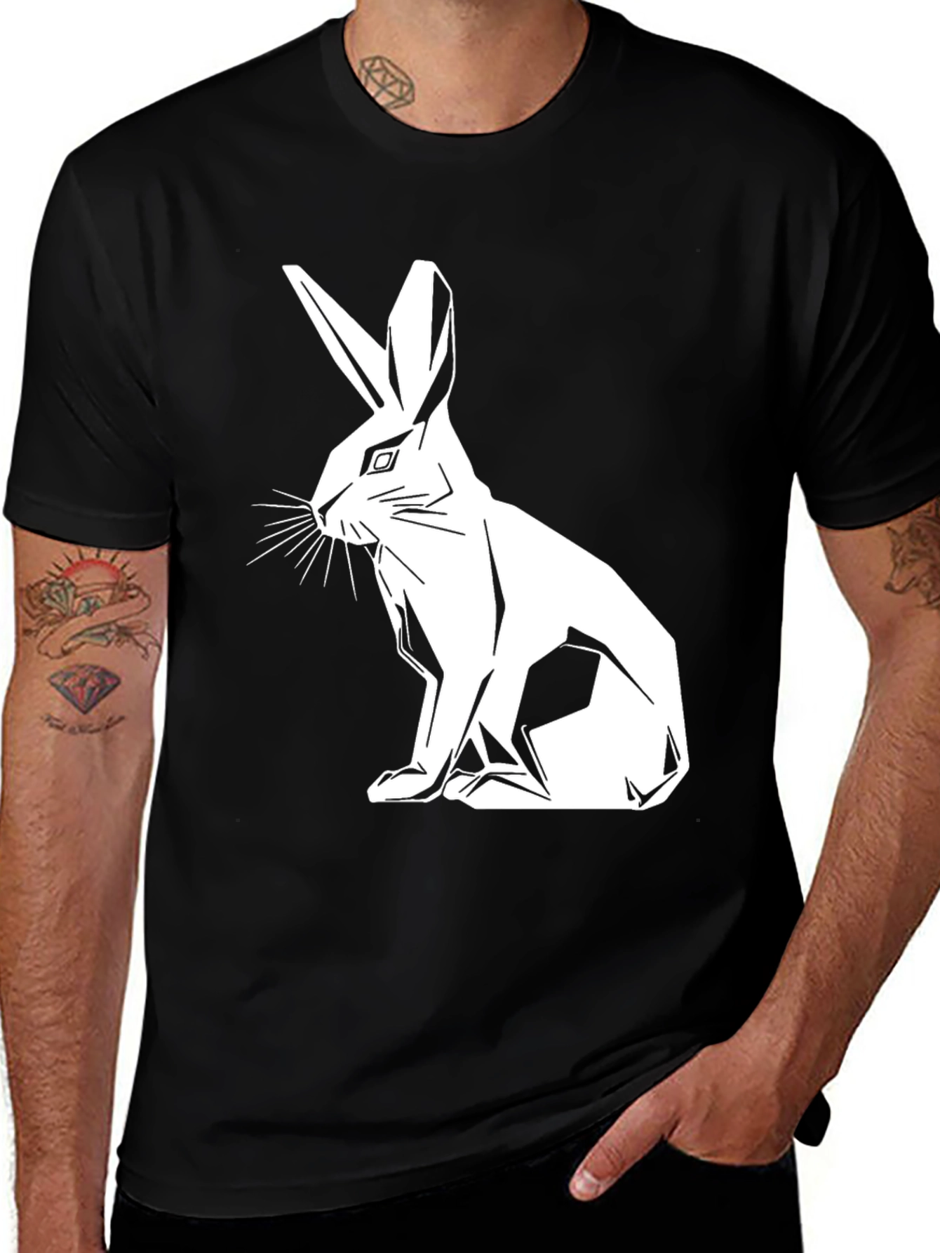 Variant 21 of Geometric Rabbit Graphic T-Shirt - Modern Style