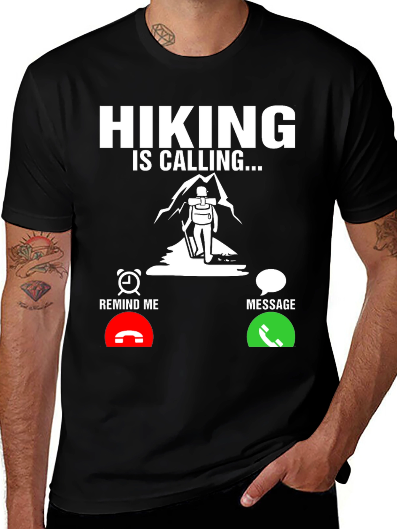 Variant 27 of Hiking is Calling Graphic T-Shirt