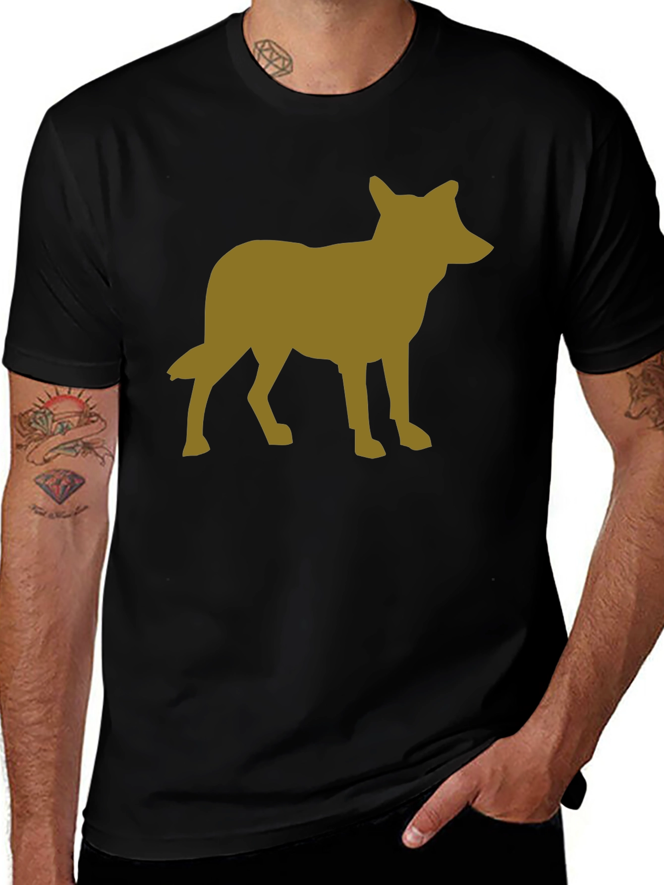 Variant 11 of Coyote Silhouette Graphic Black T-Shirt