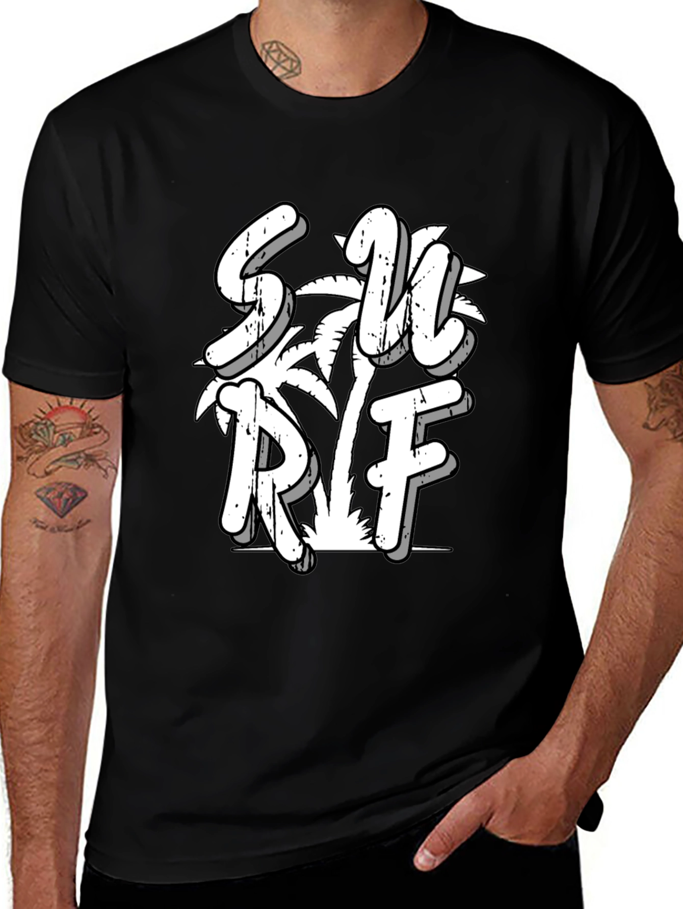 Variant 14 of Surf Graphic Black Tee