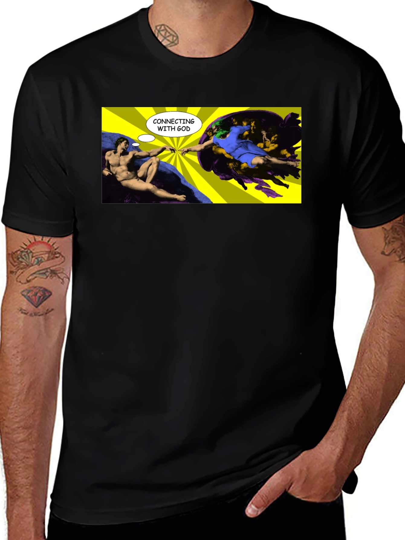 Variant 6 of Creation of Adam Parody T-Shirt