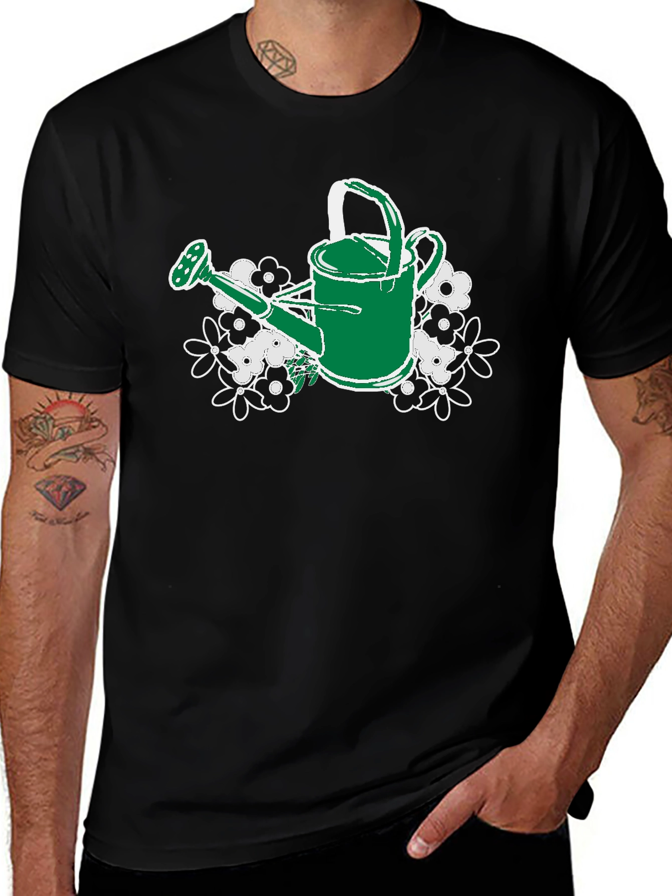 Variant 11 of Gardening Watering Can T-Shirt - Floral Design