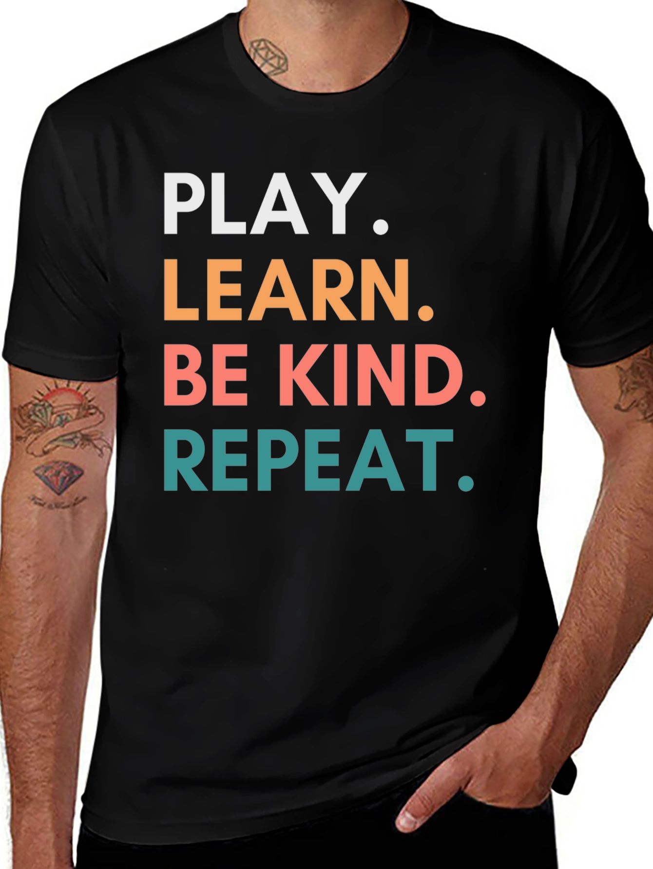 Variant 2 of Play, Learn, Be Kind, Repeat Graphic Tee