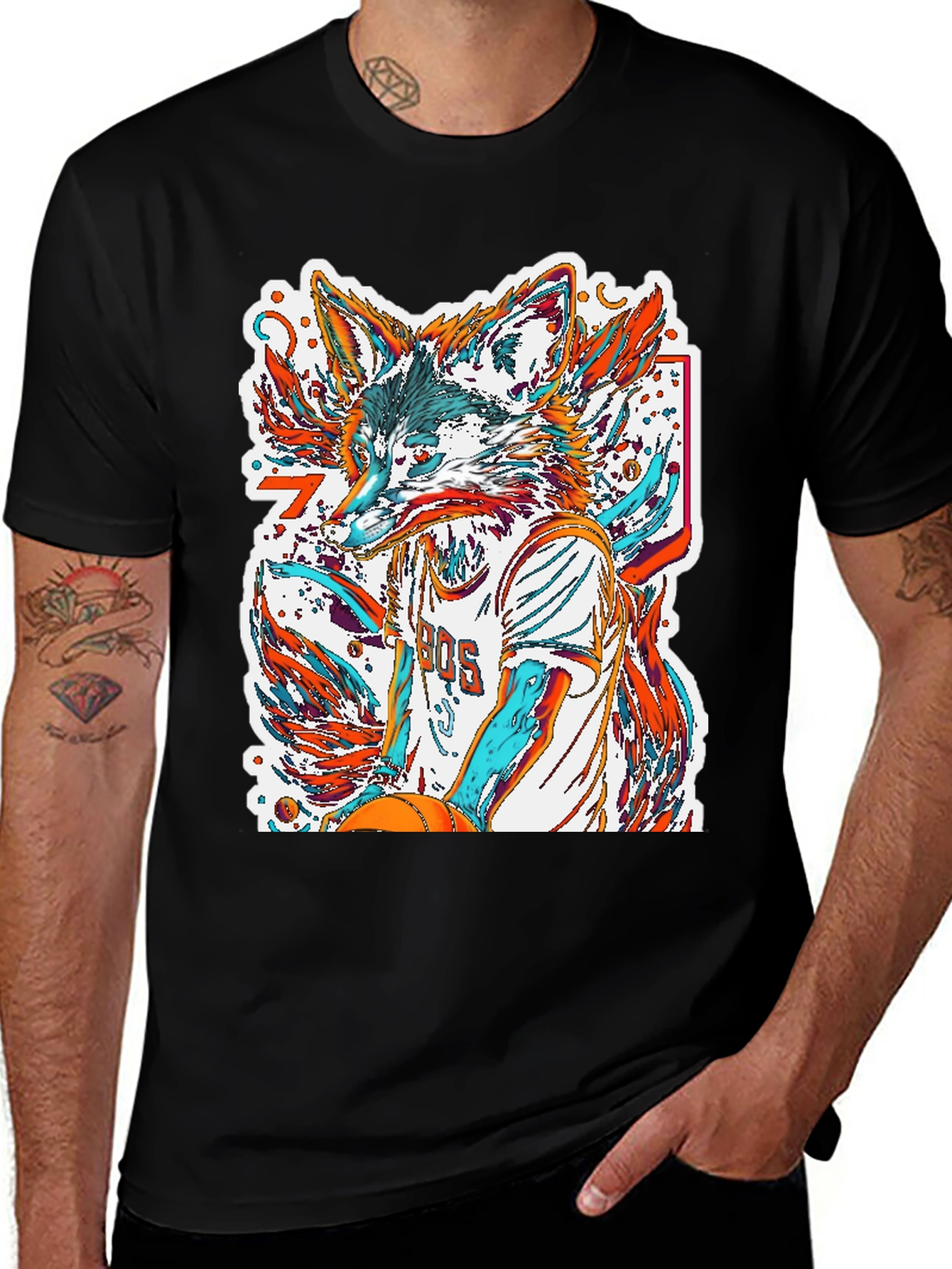 Variant 28 of Fox Basketball Graphic Tee - Streetwear Style