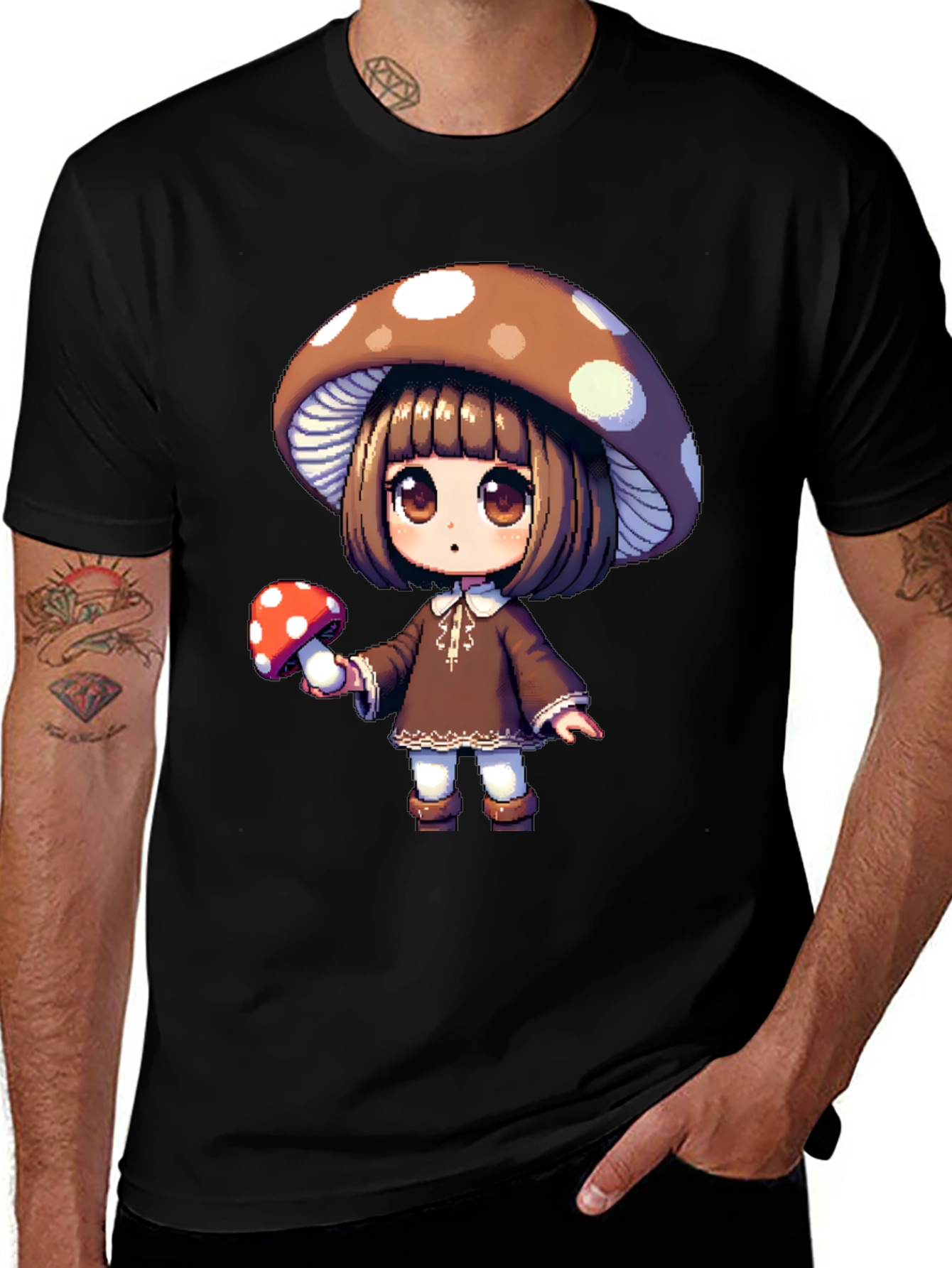 Variant 30 of Mushroom Girl Graphic Tee - Unique Anime Style T-Shirt