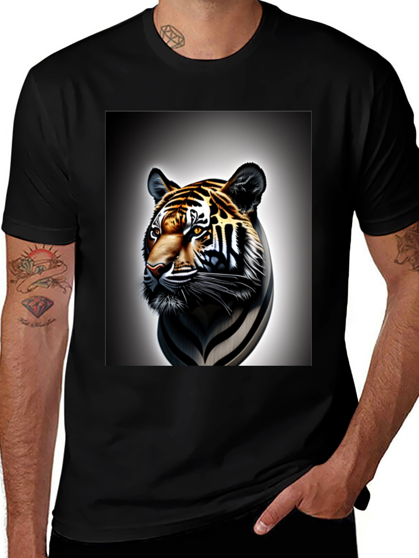 Variant 14 of Tiger Graphic Tee - Cool Animal Print Shirt
