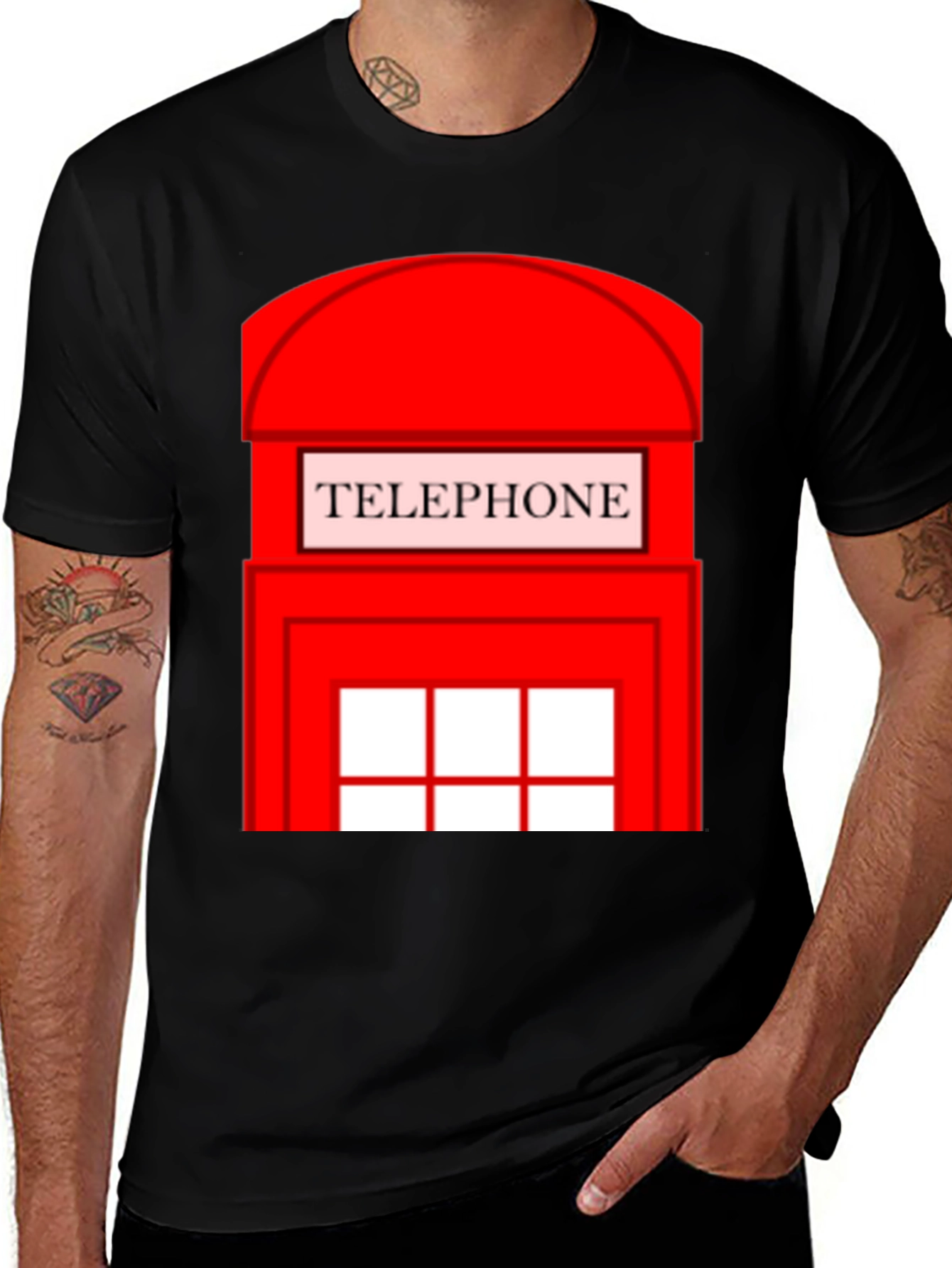 Variant 5 of Red Telephone Booth T-Shirt