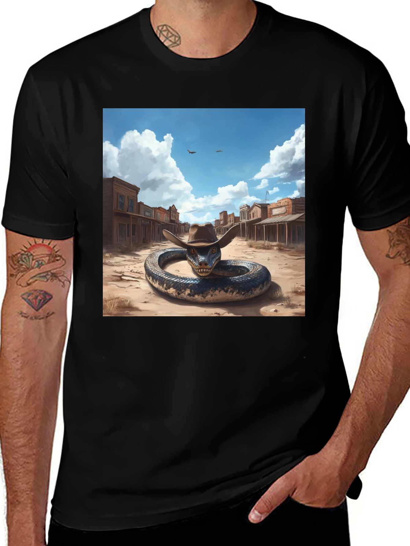 Variant 25 of Snake Cowboy T-Shirt: Western Adventure Style