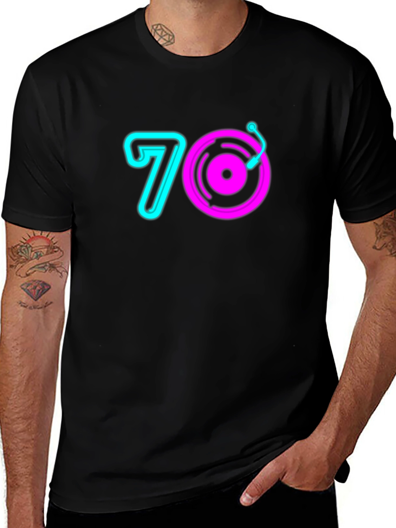 Variant 4 of 70s Retro Record Player Graphic Tee