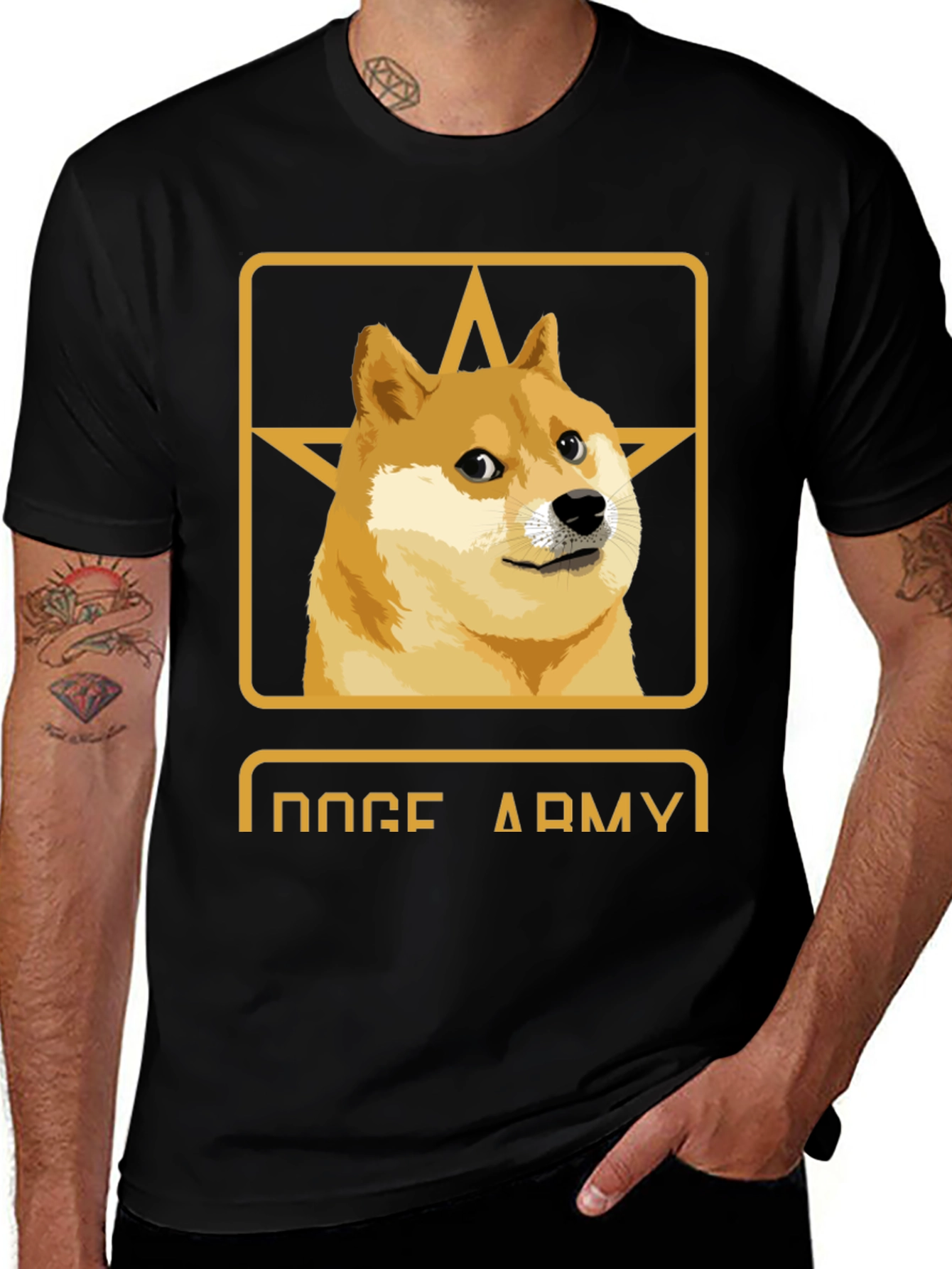 Variant 6 of Doge Army Black T-Shirt - Meme Graphic Tee