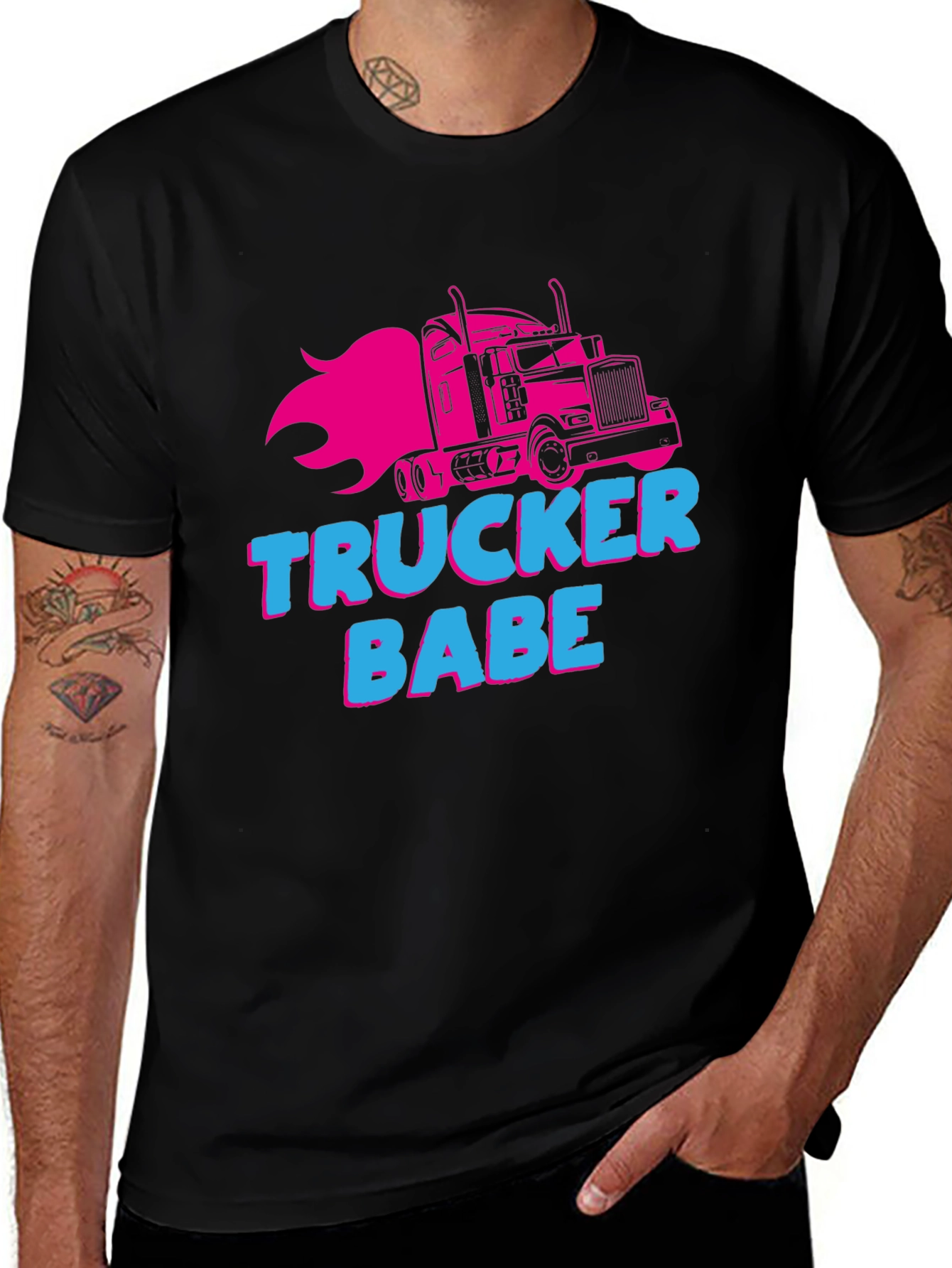 Variant 16 of Trucker Babe Graphic T-Shirt - Cool Trucker Tee