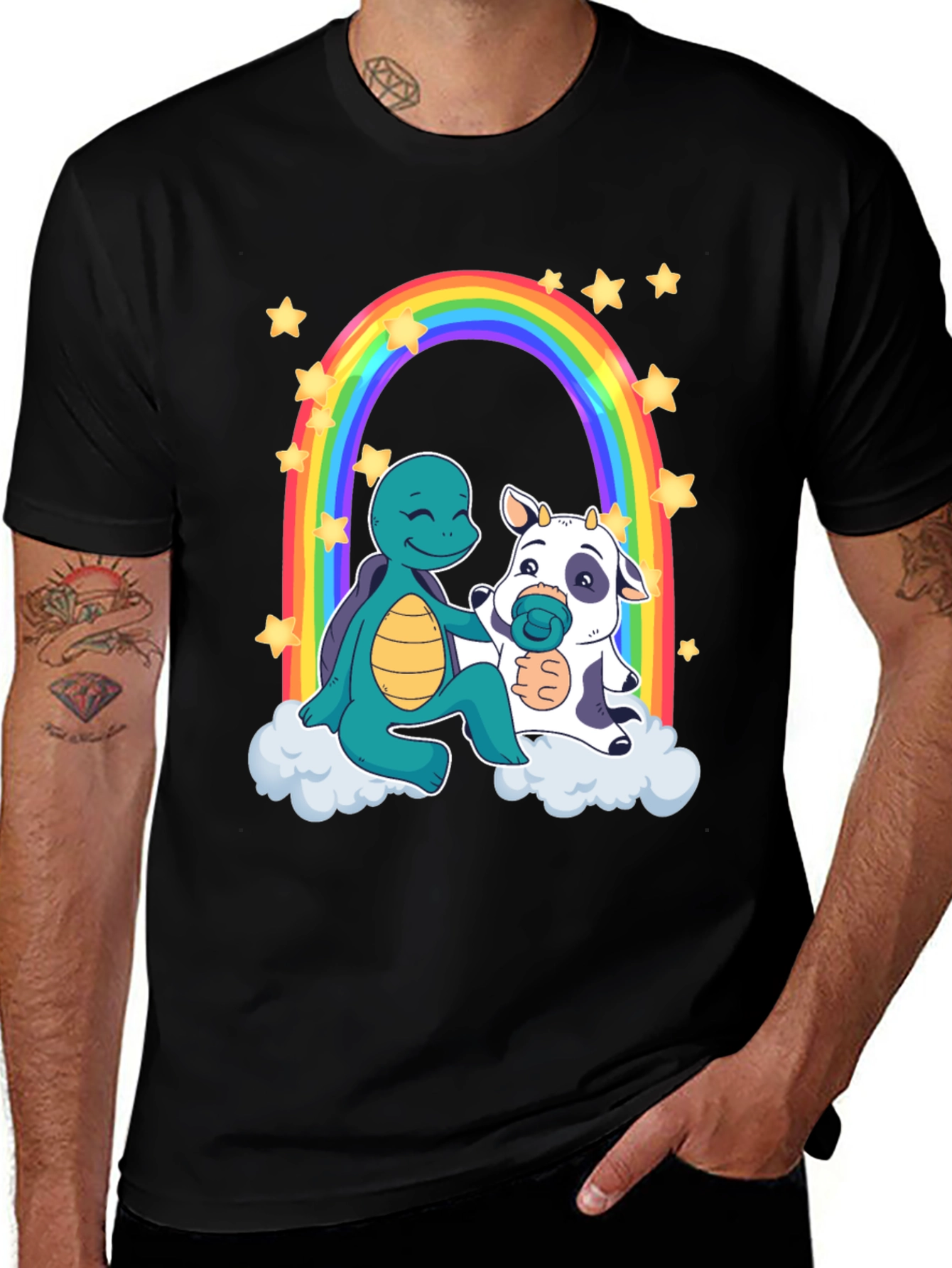 Variant 7 of Turtle & Cow Rainbow T-Shirt