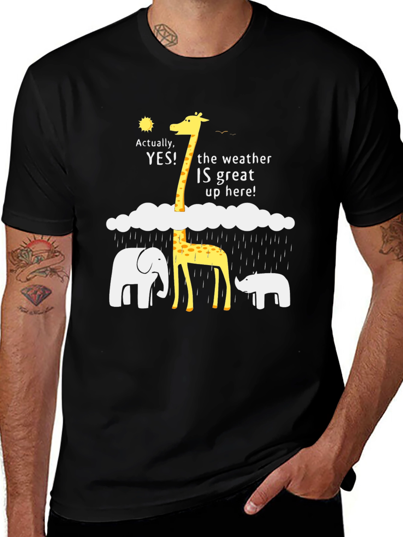 Variant 13 of Funny Weather Giraffe T-Shirt