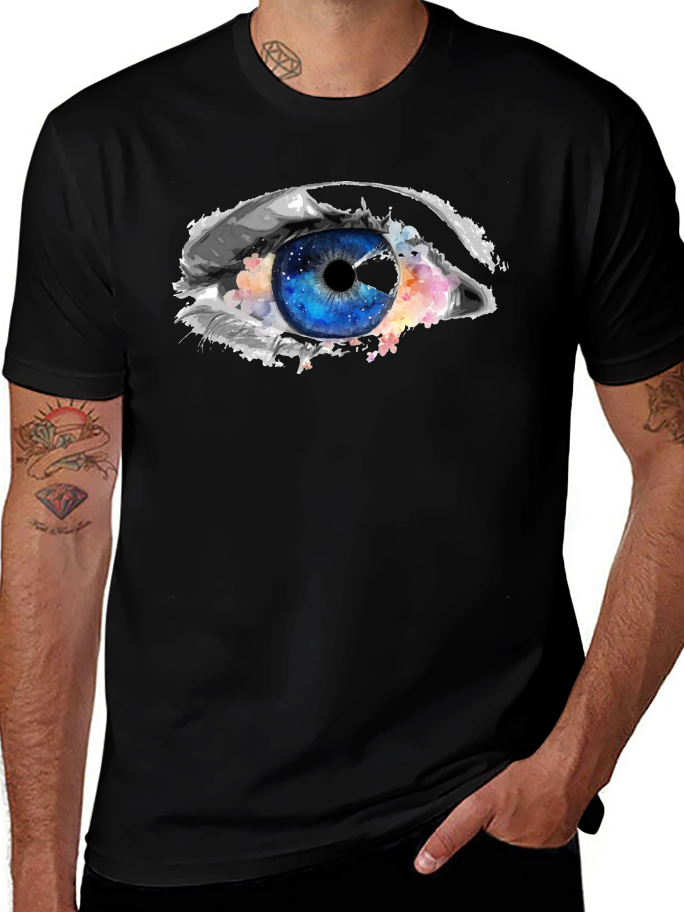 Variant 25 of Eye Graphic Black T-Shirt - Unique Design