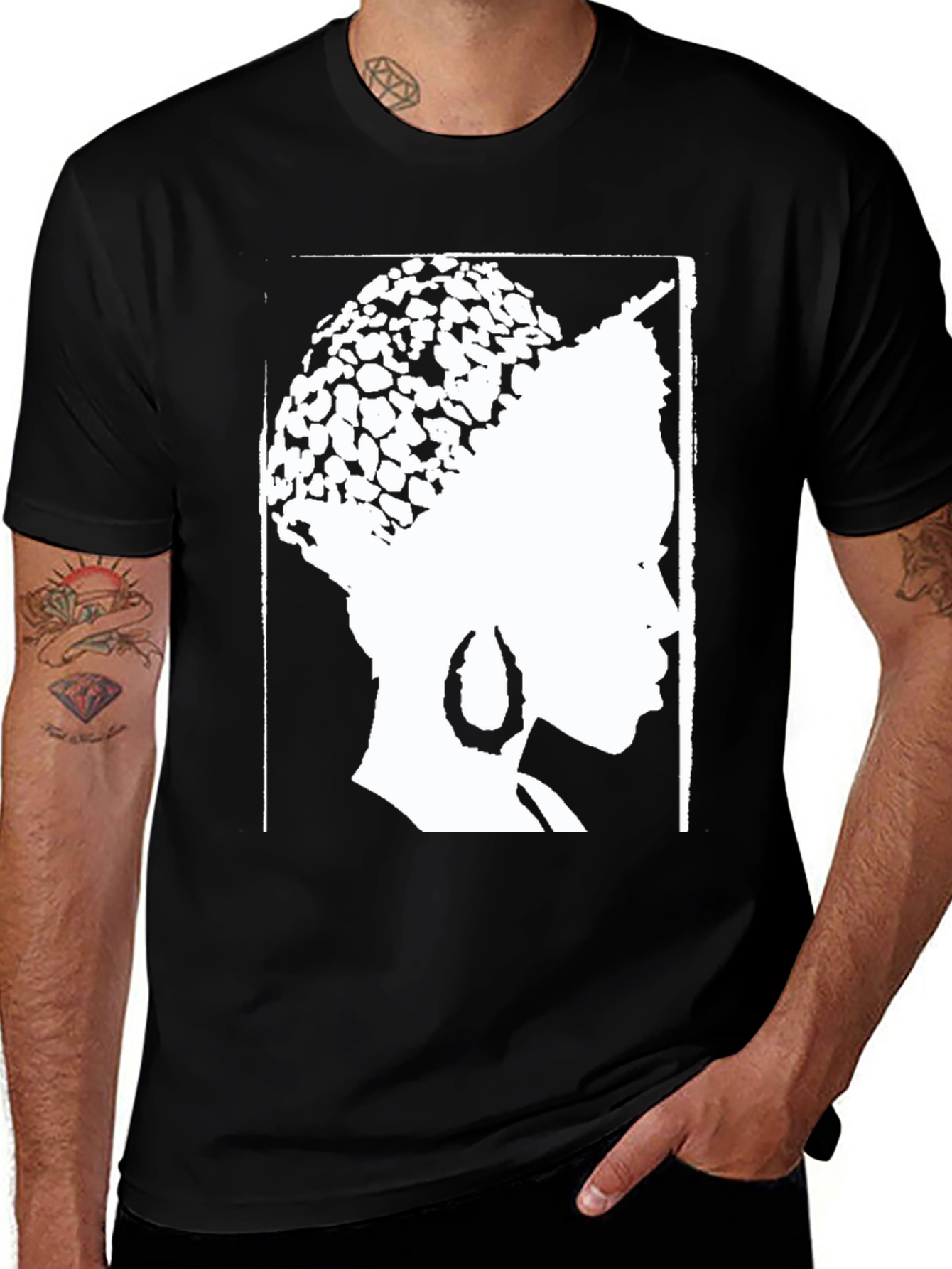 Variant 2 of Afro Queen Graphic Tee - Black Cotton T-Shirt