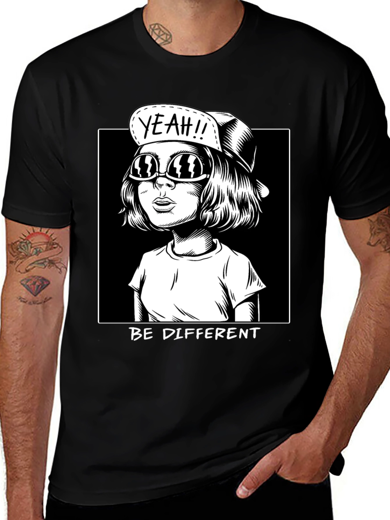 Variant 17 of Be Different Graphic Tee - Unisex Cotton T-Shirt