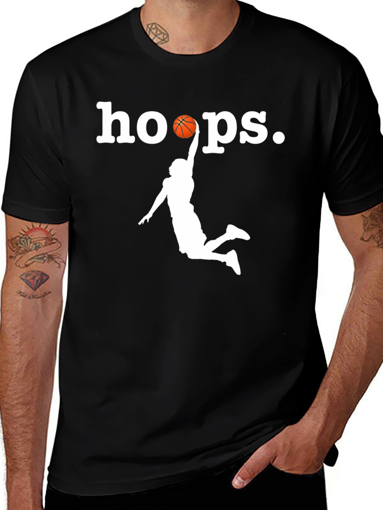 Variant 27 of Hoops Graphic T-Shirt - Black Basketball Tee