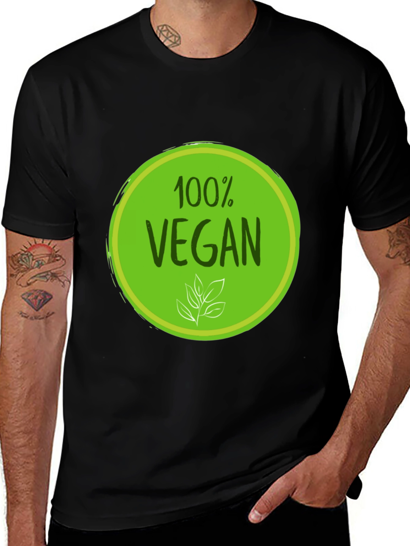 Variant 6 of 100% Vegan Black Graphic Tee