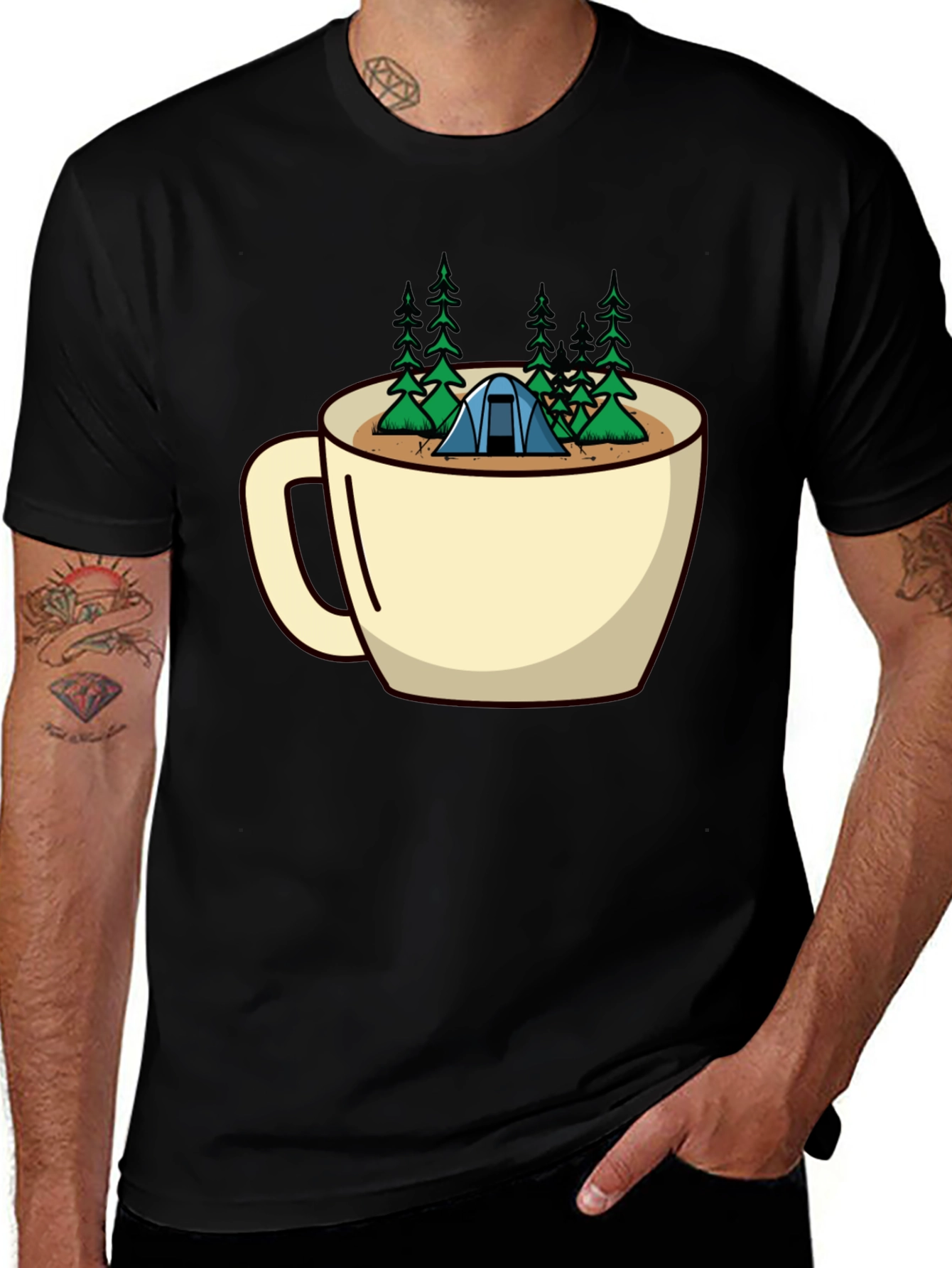 Variant 11 of Camping Coffee Cup Graphic Tee