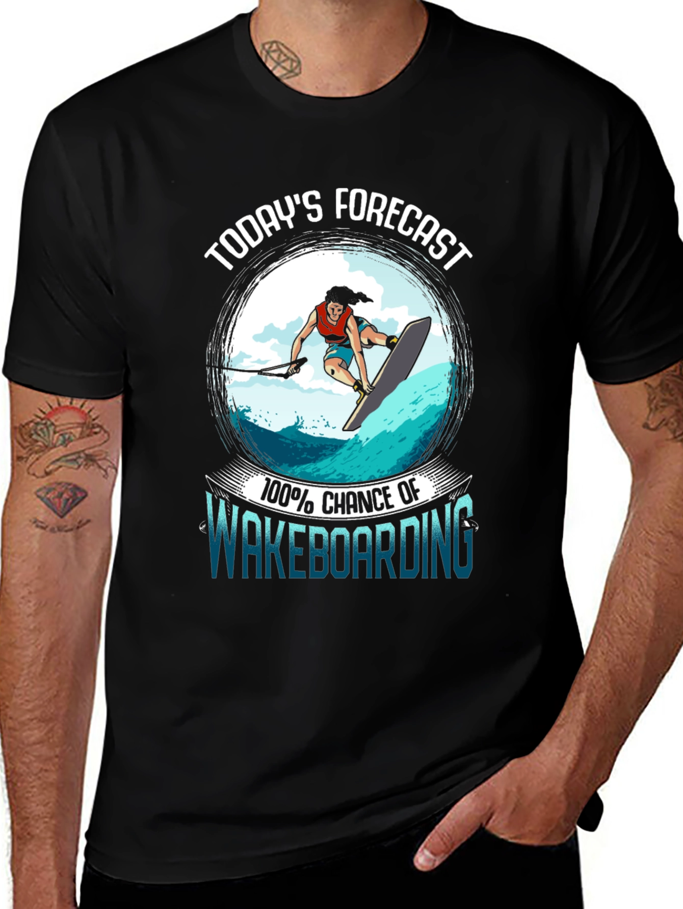 Wakeboarding Forecast T-Shirt - Guaranteed Fun on the Water!