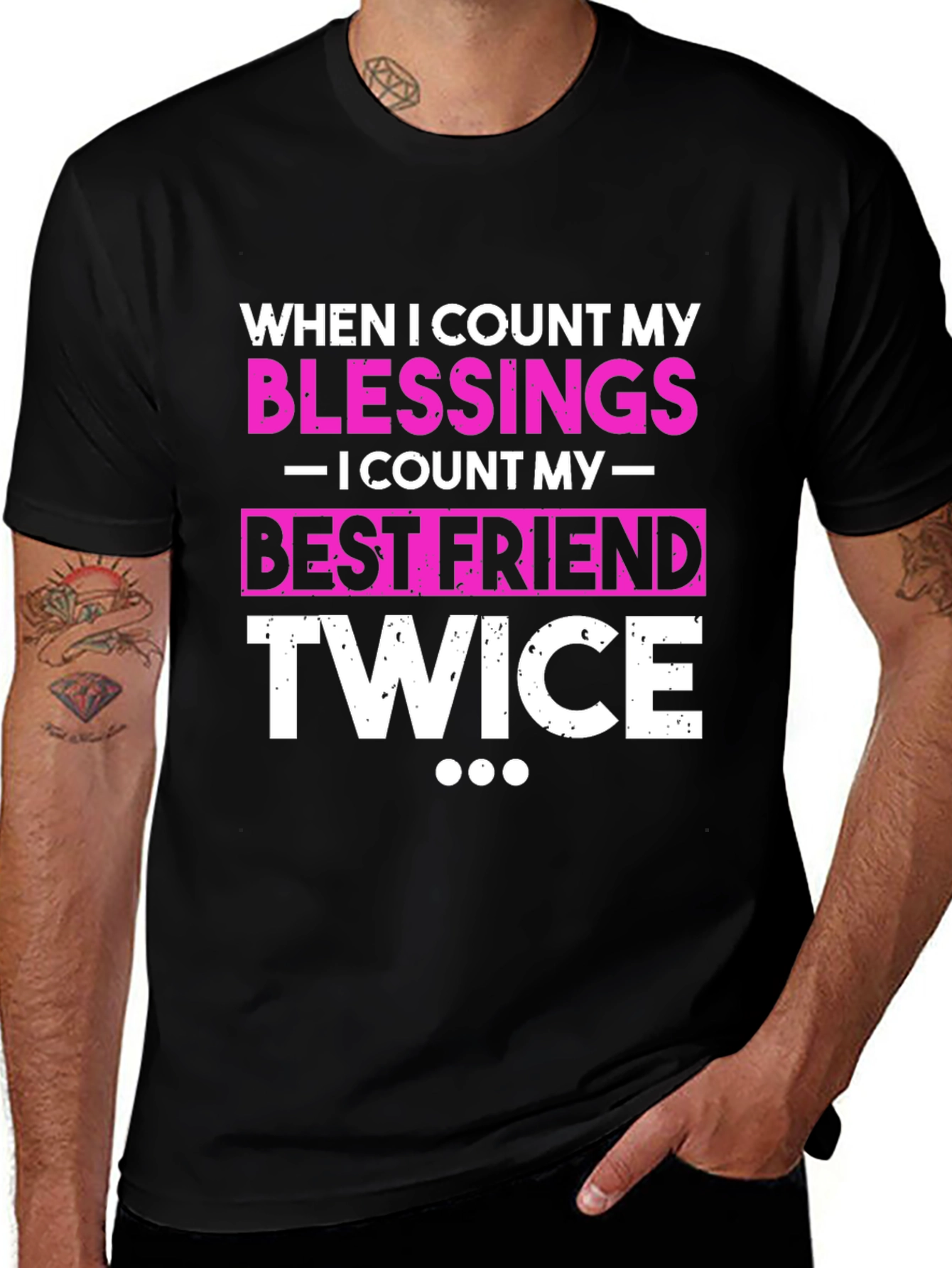 Variant 4 of Blessings Best Friend Twice Black T-Shirt