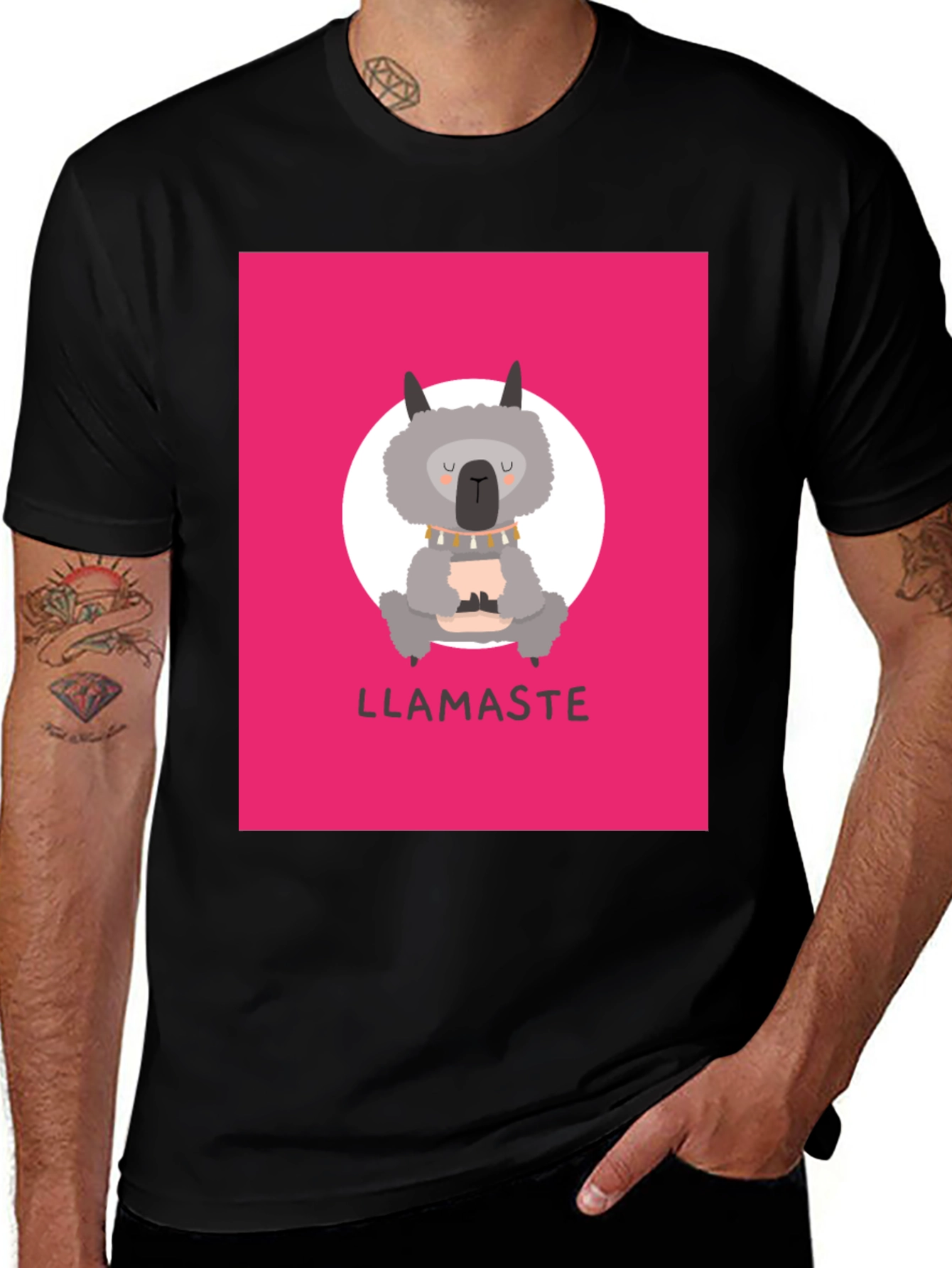 Variant 10 of Llamaste T-Shirt - Cute Llama Holding Coffee