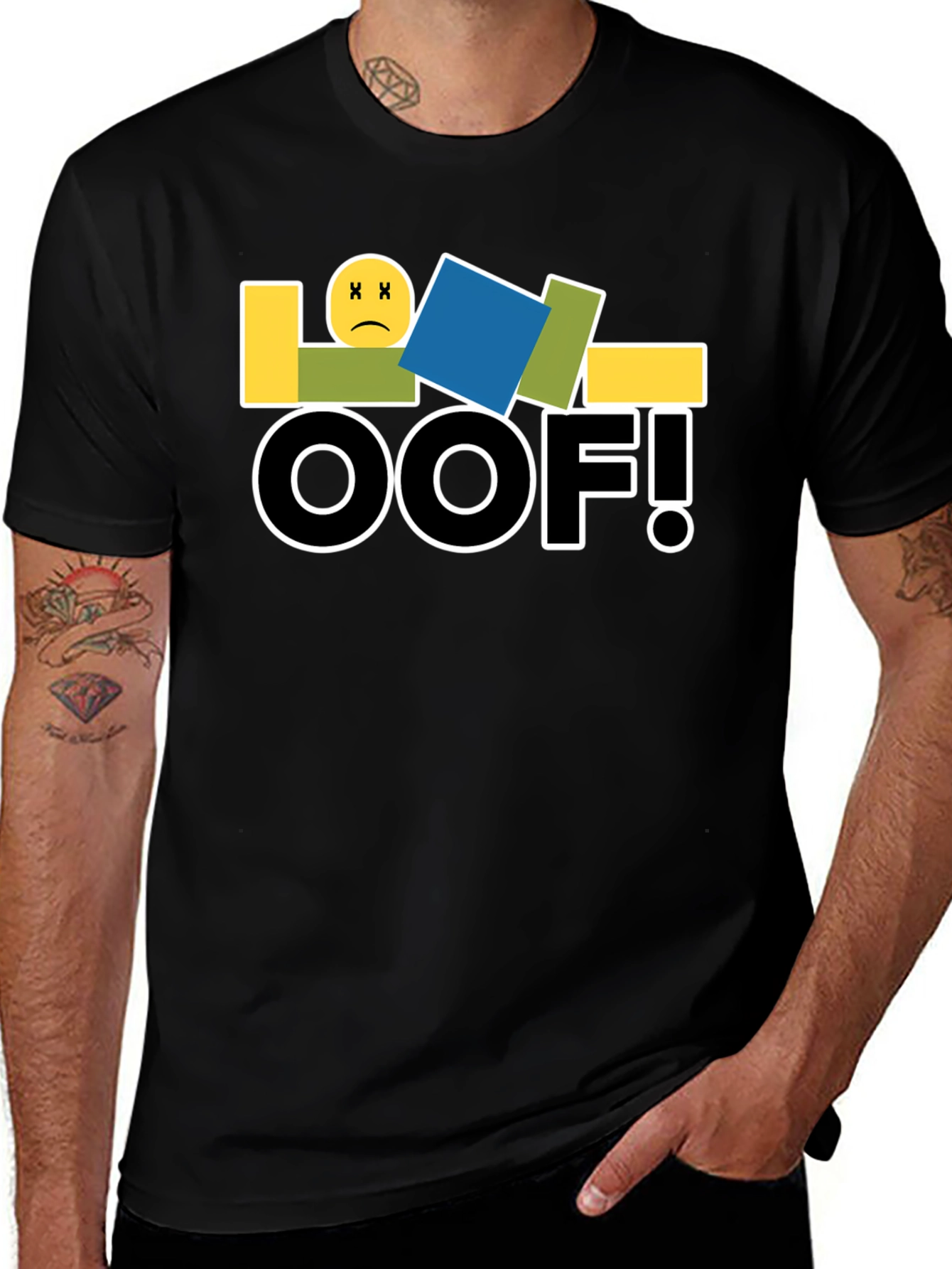 Variant 7 of LOL OOF! Funny T-Shirt Black Cotton Casual Tee