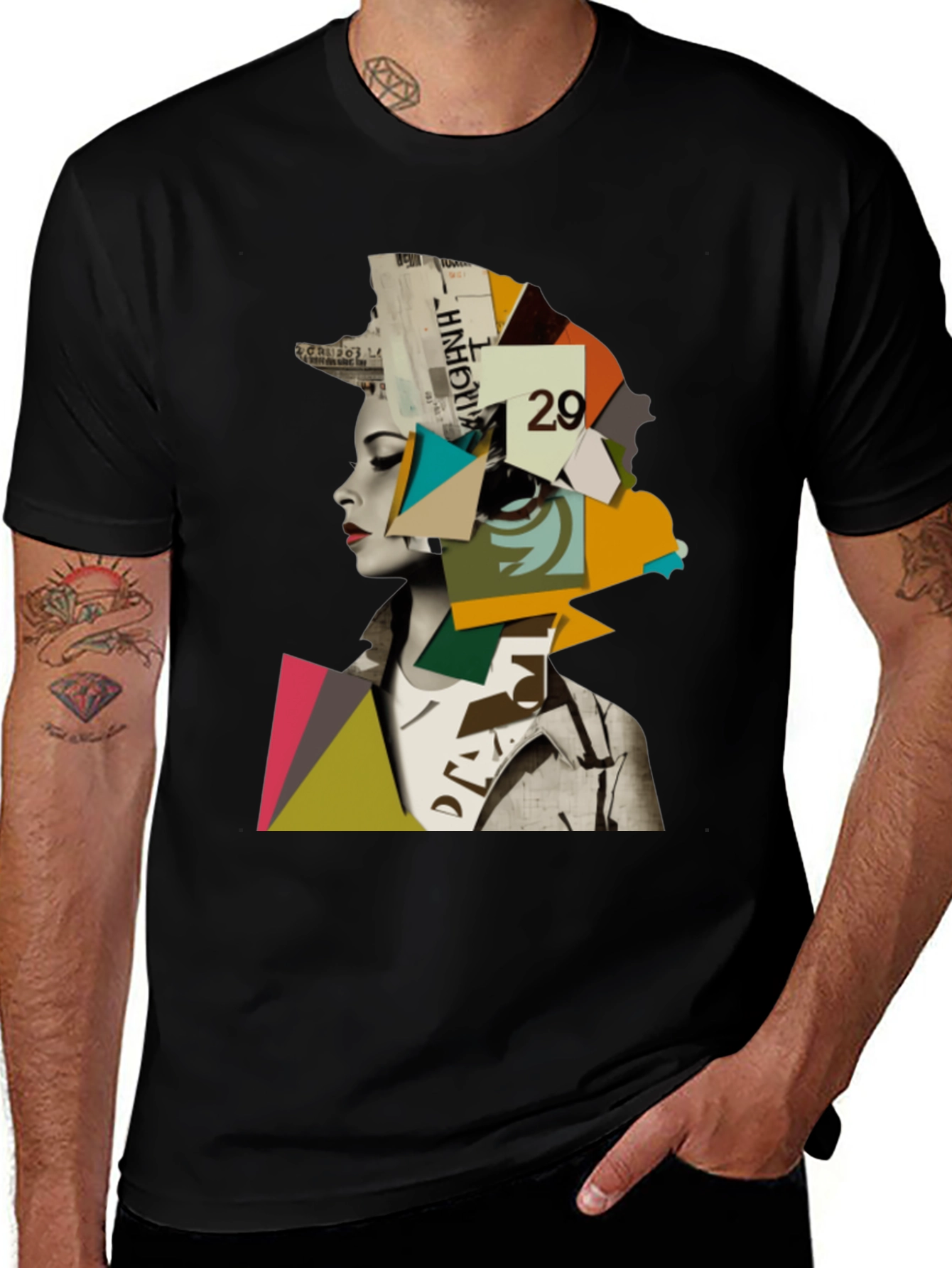 Variant 15 of Abstract Geometric Woman Graphic Tee - Modern Art T-Shirt