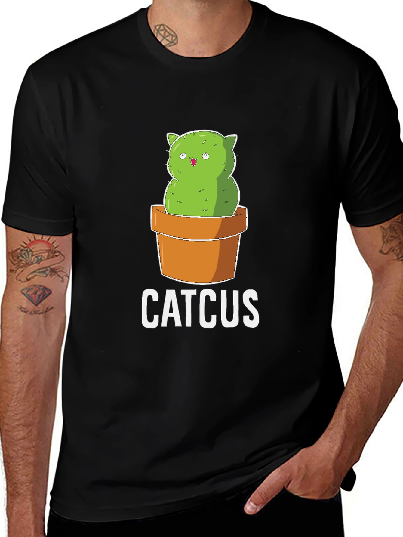 Variant 17 of Catcus T-Shirt - Cute Cat Cactus Tee