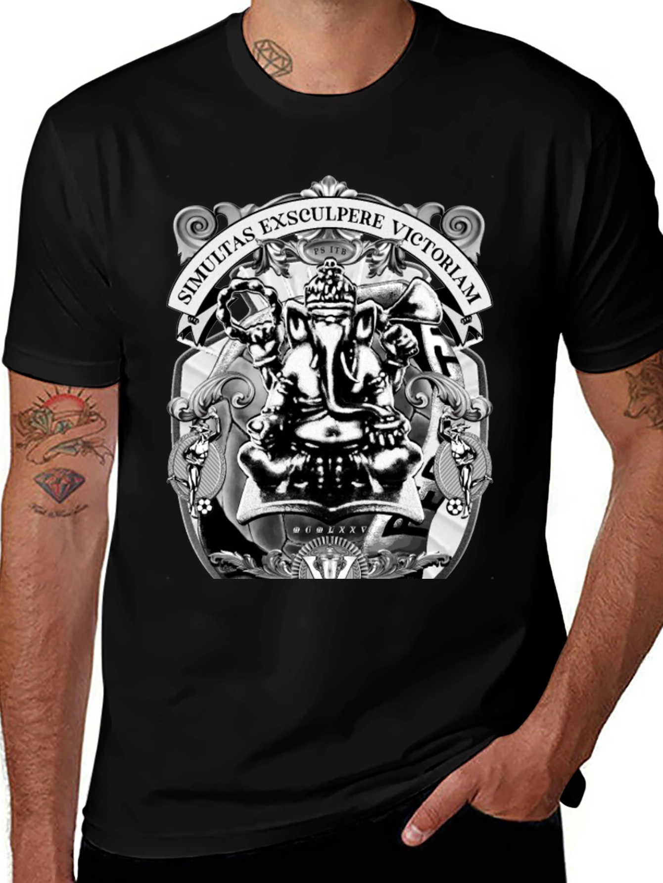Ganesha T-Shirt - Simultas Exsculpere Victoriam Design