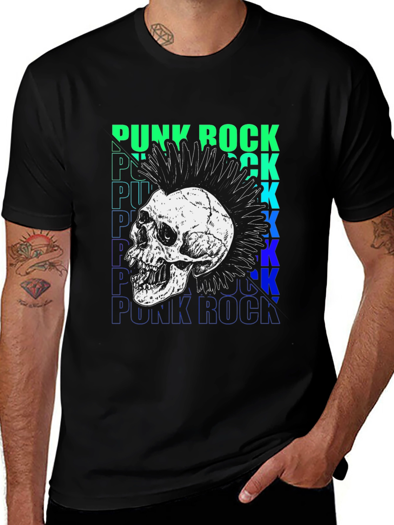 Variant 20 of Punk Rock Skull Graphic Tee - Bold Style