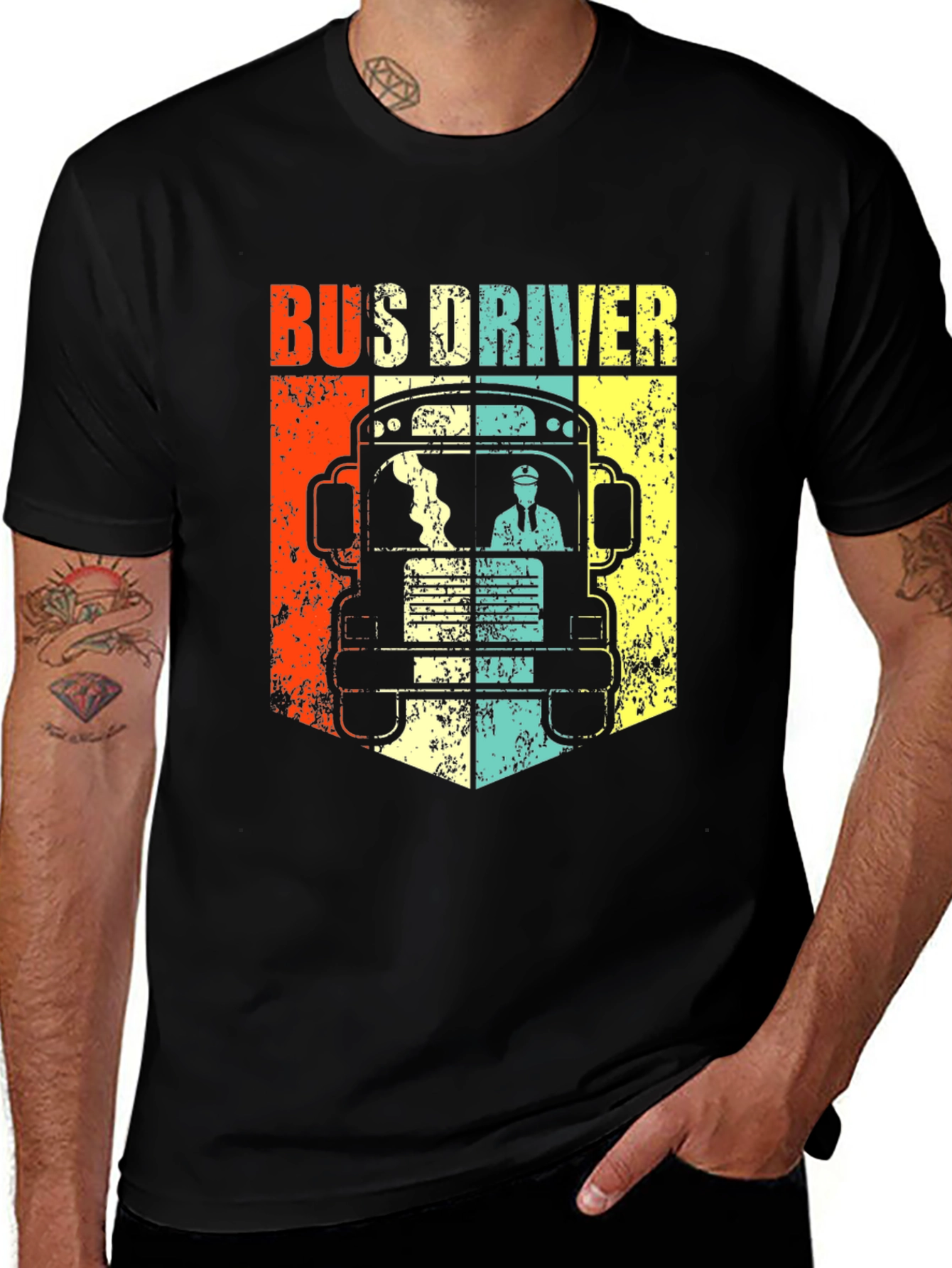 Variant 10 of Bus Driver Retro Graphic T-Shirt