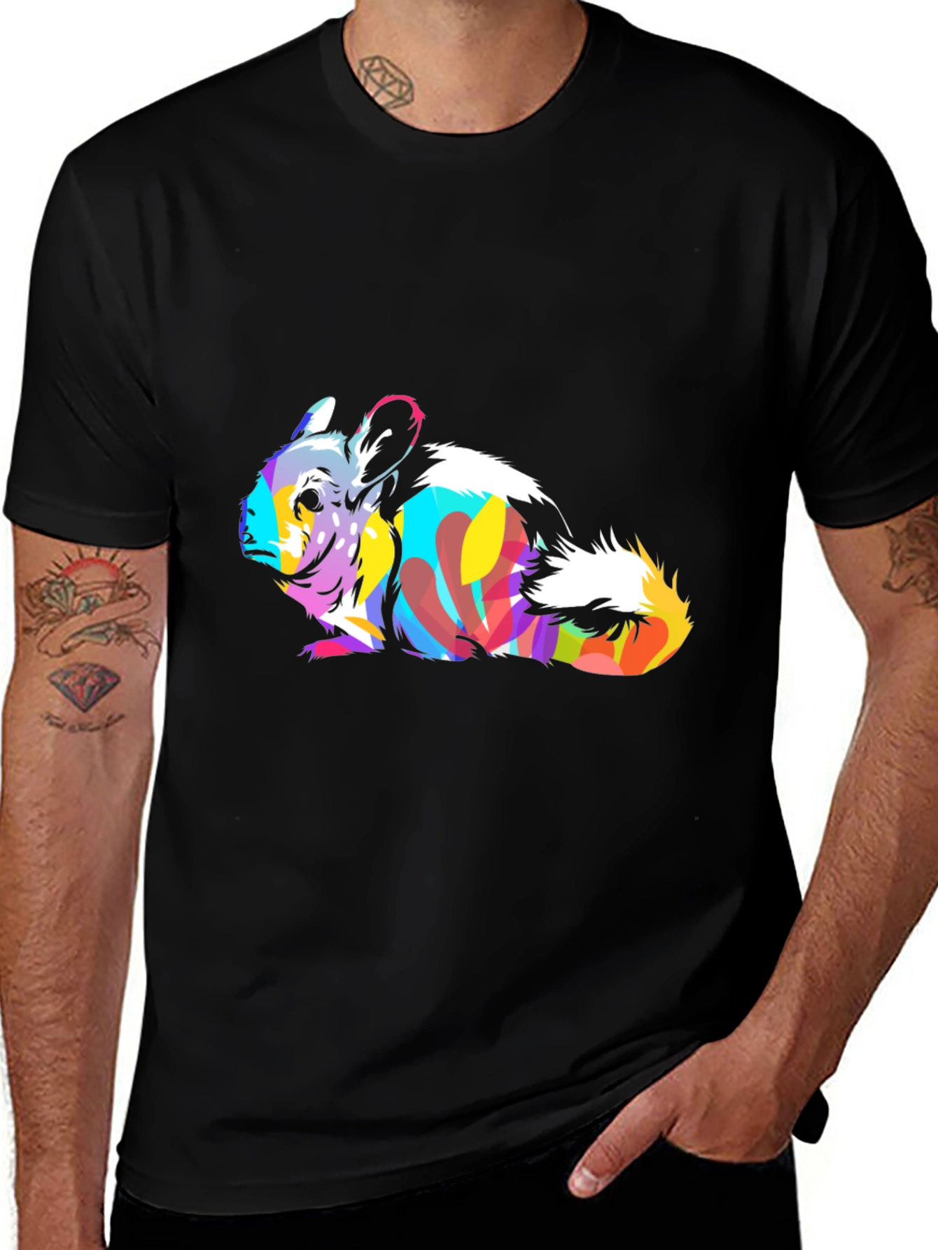 Variant 15 of Vibrant Chinchilla Graphic Tee - Unique Animal Print