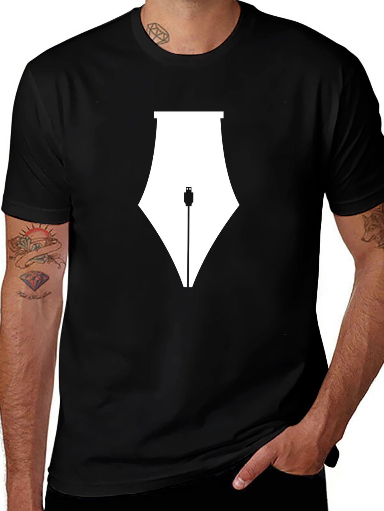 Variant 4 of USB Pen T-Shirt - Writer's Tech Style Tee