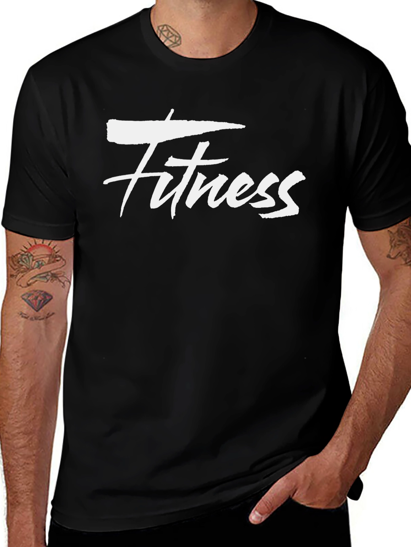 Variant 18 of Fitness Graphic Black T-Shirt - Workout Apparel