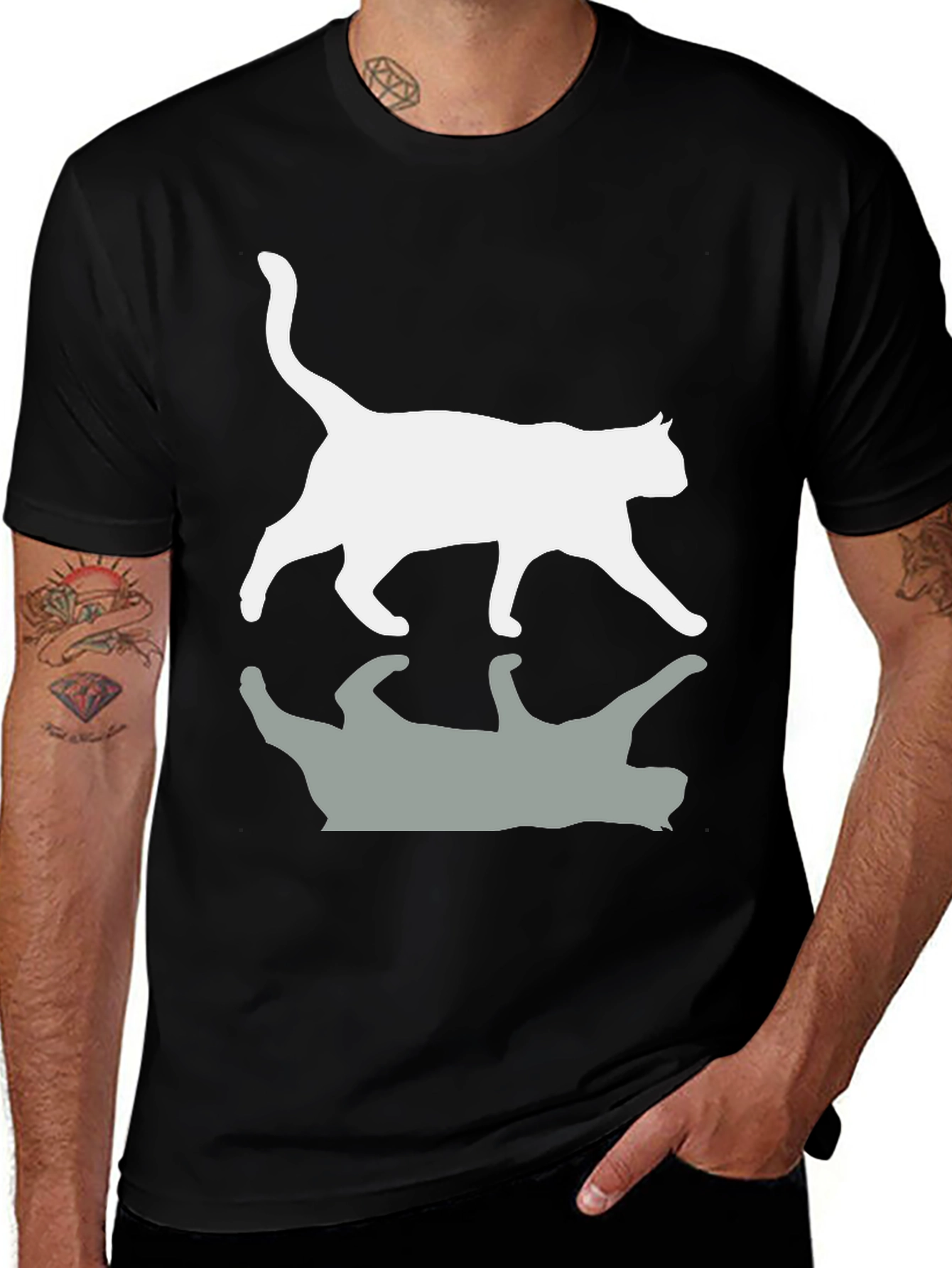 Variant 26 of Cool Cat Reflection Graphic T-Shirt