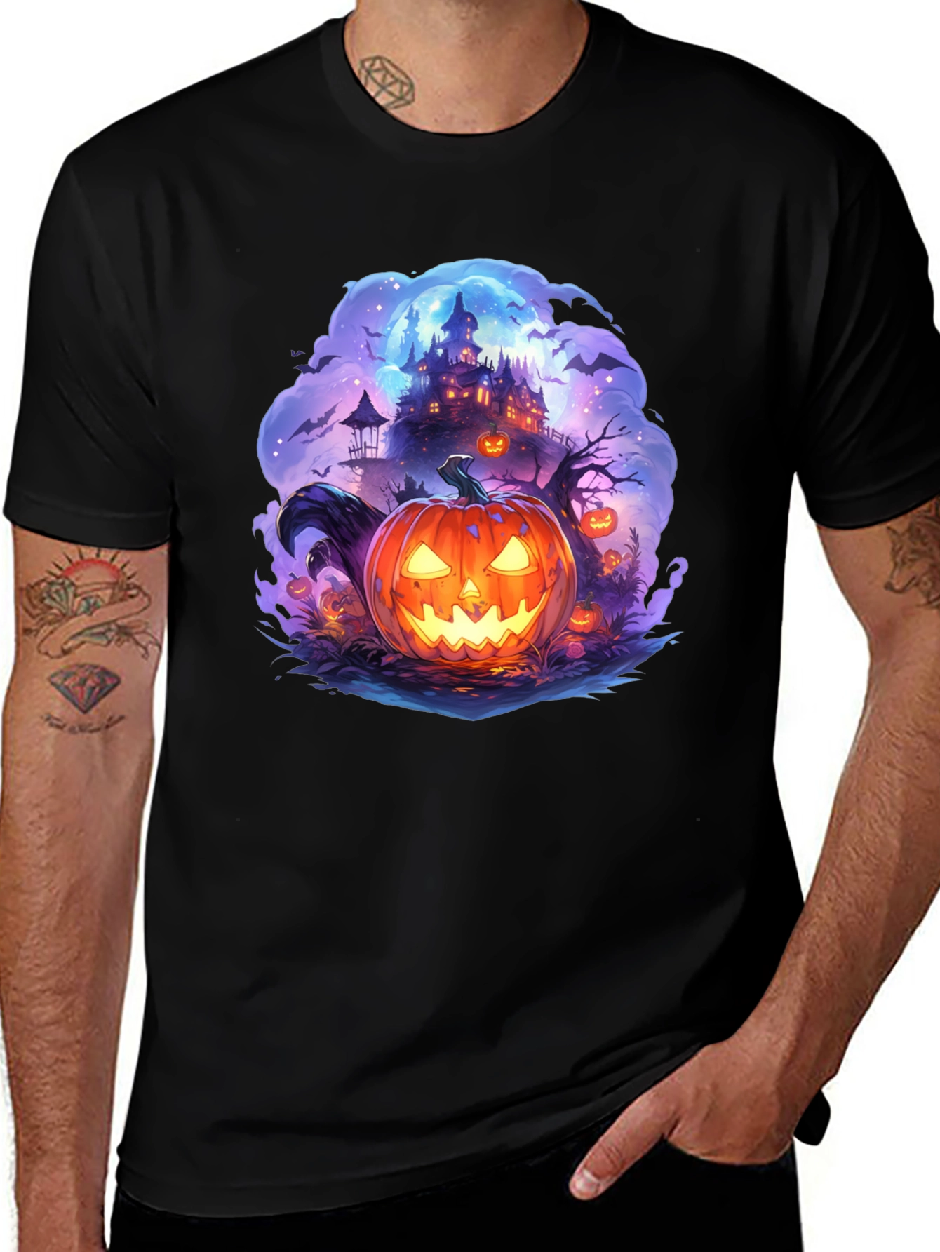 Variant 12 of Halloween Pumpkin Castle Graphic T-Shirt