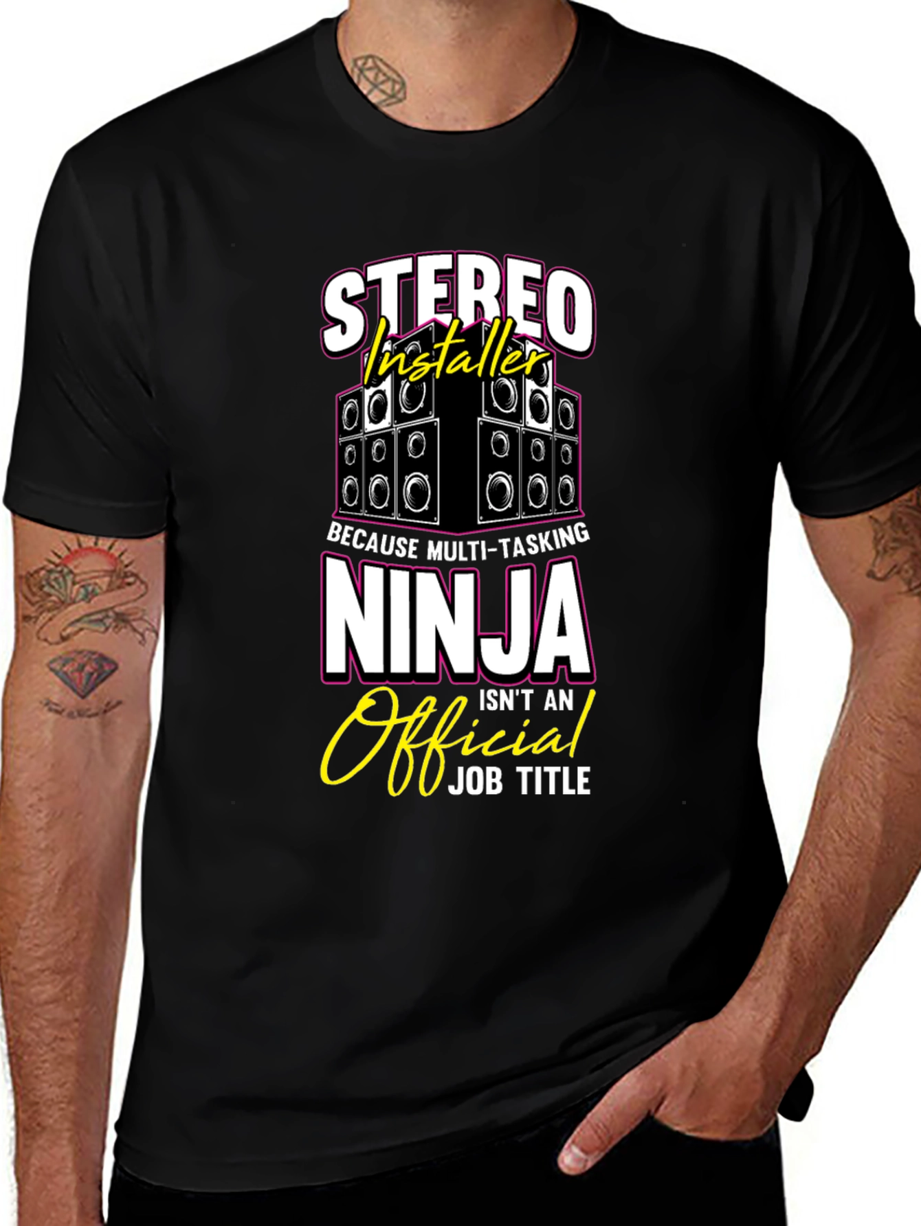 Variant 23 of Stereo Installer Ninja T-Shirt Funny Gift