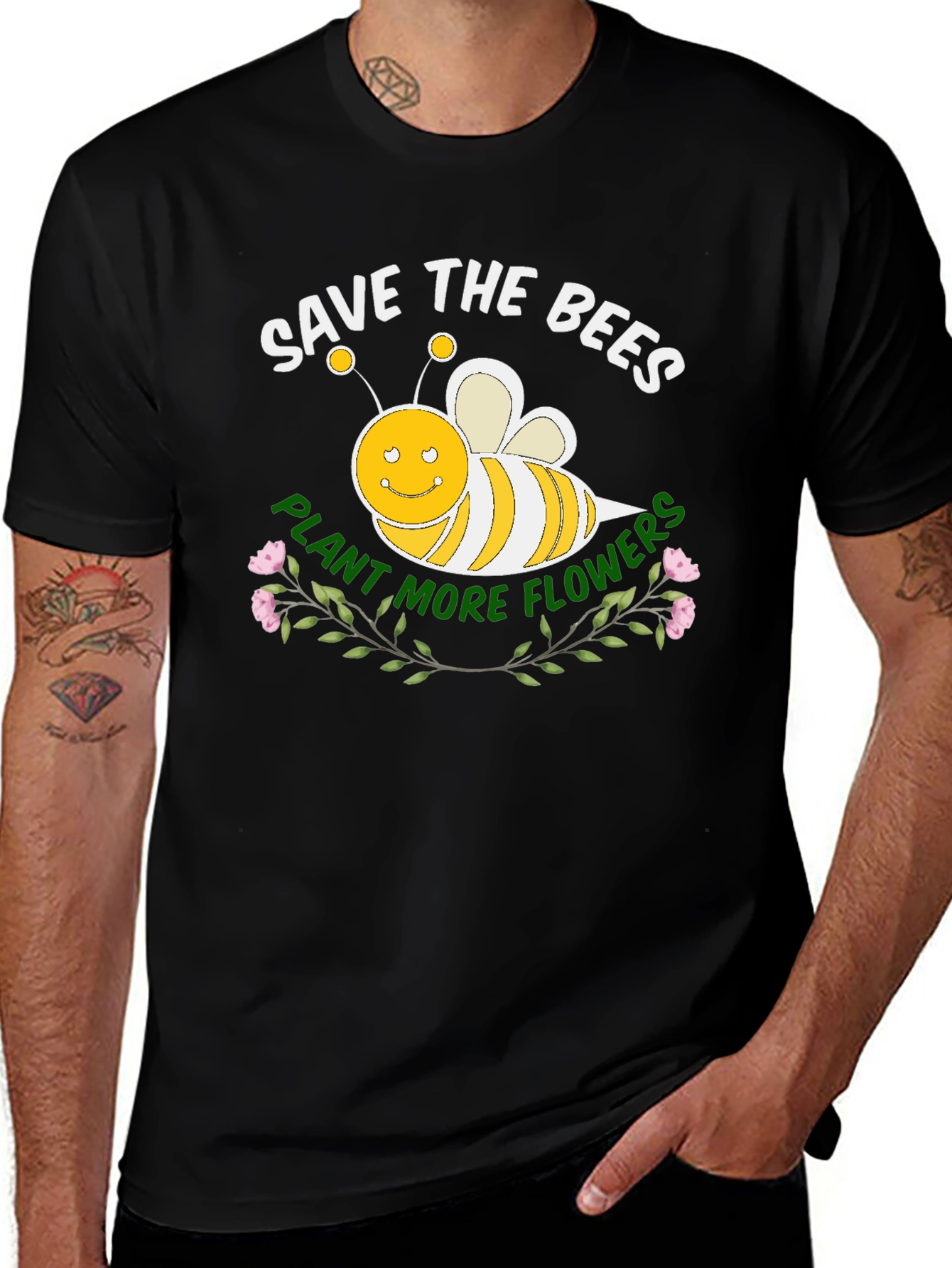 Save the Bees Black T-Shirt