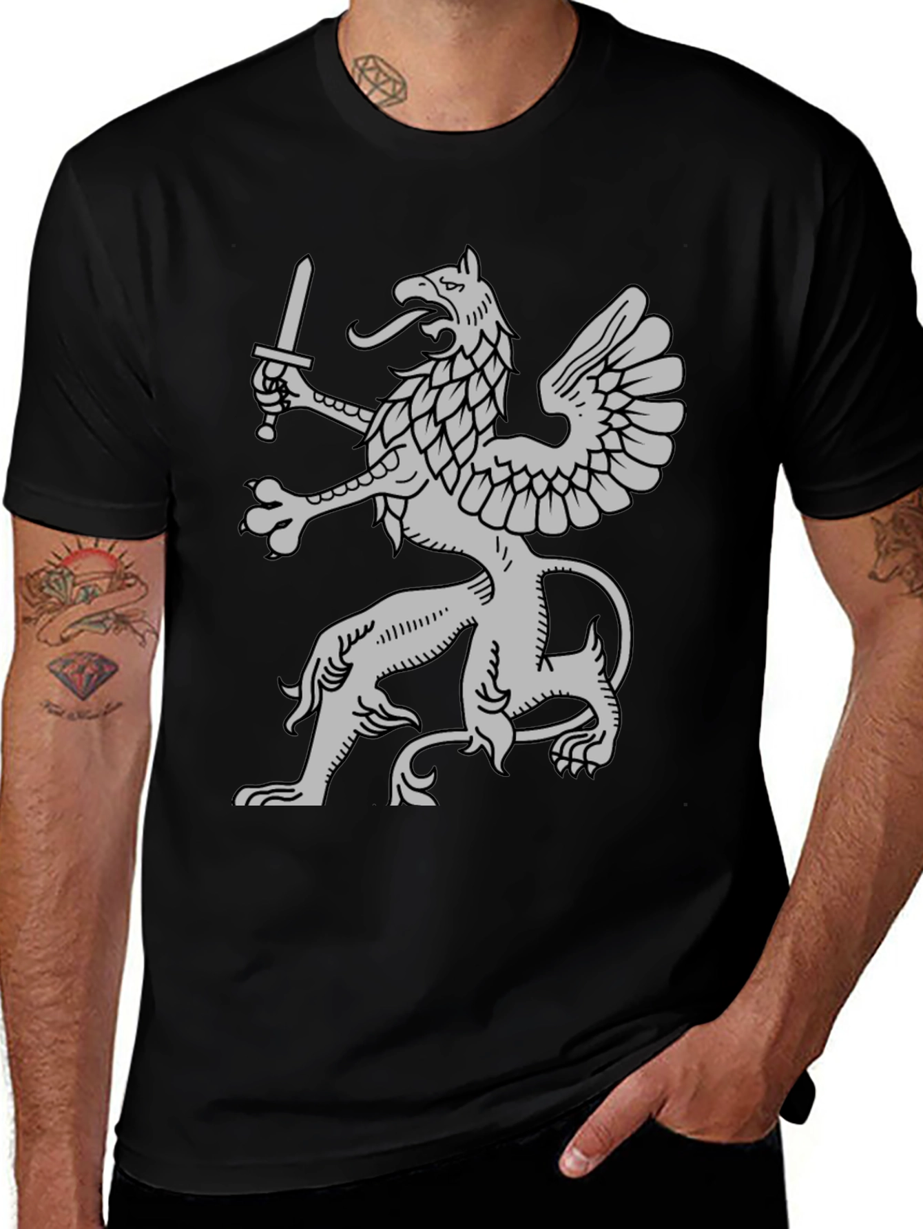 Variant 23 of Griffin Sword Black T-Shirt