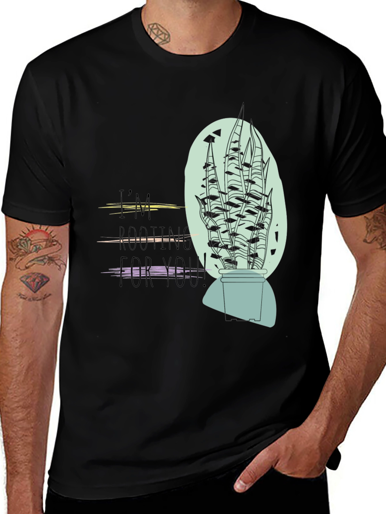 Variant 7 of I'm Rooting For You Black Graphic T-Shirt