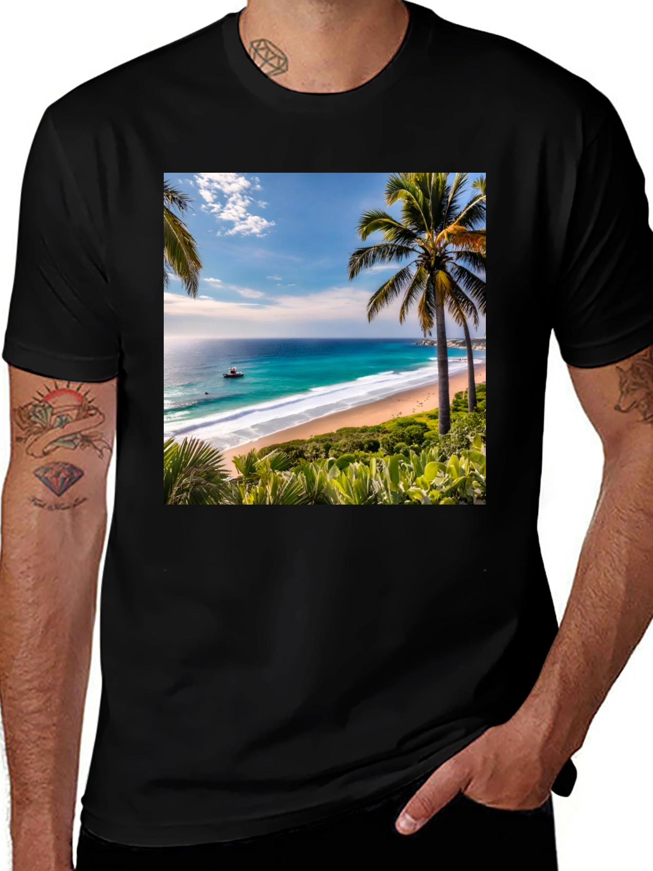 Variant 6 of Tropical Beach Graphic Tee