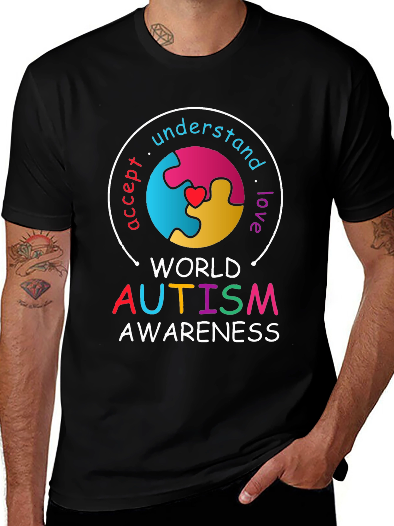 Autism Awareness T-Shirt - Accept, Understand, Love