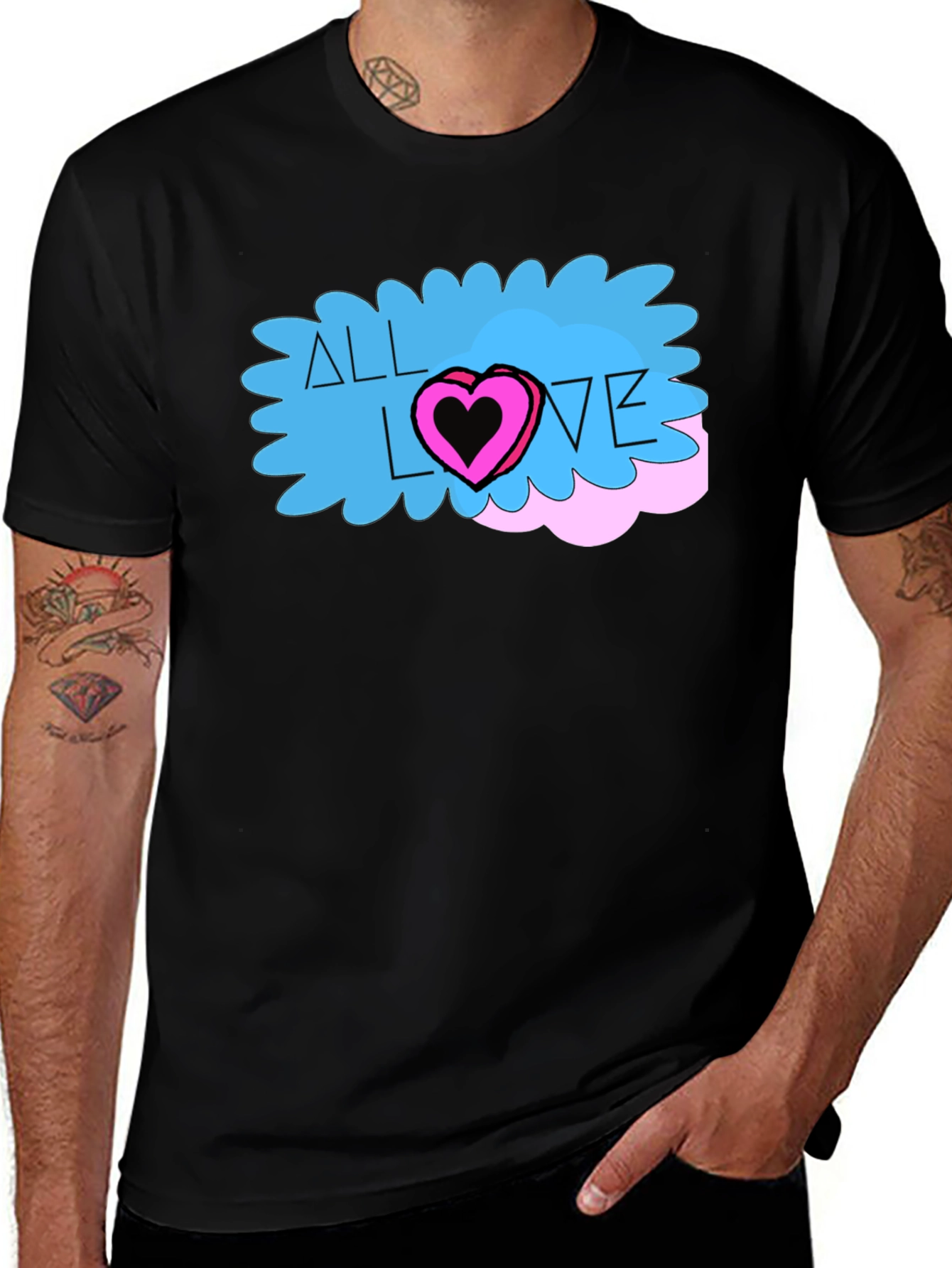 Variant 6 of All Love Graphic Tee - Black