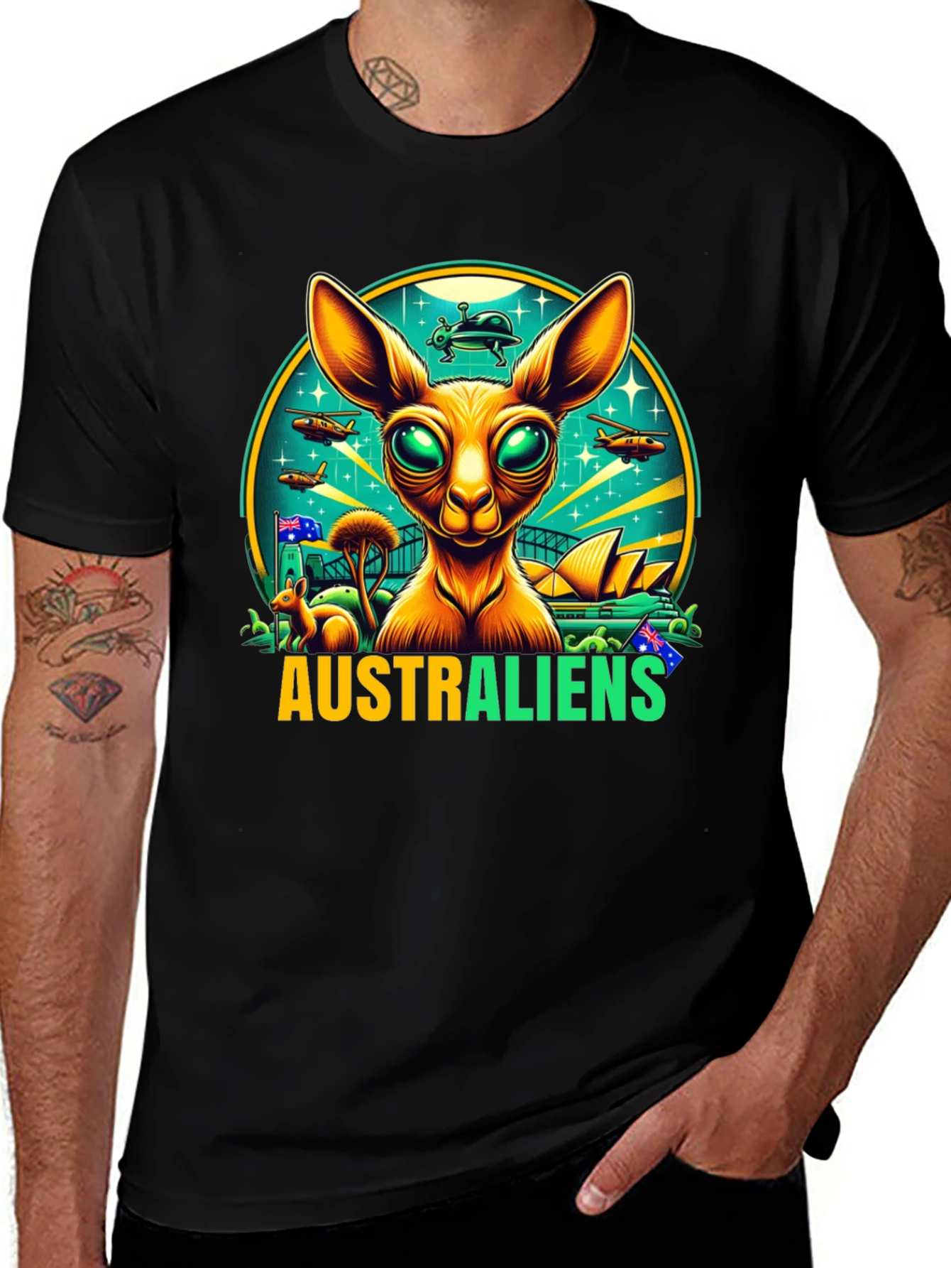 Australiens T-Shirt - Alien Kangaroo Design